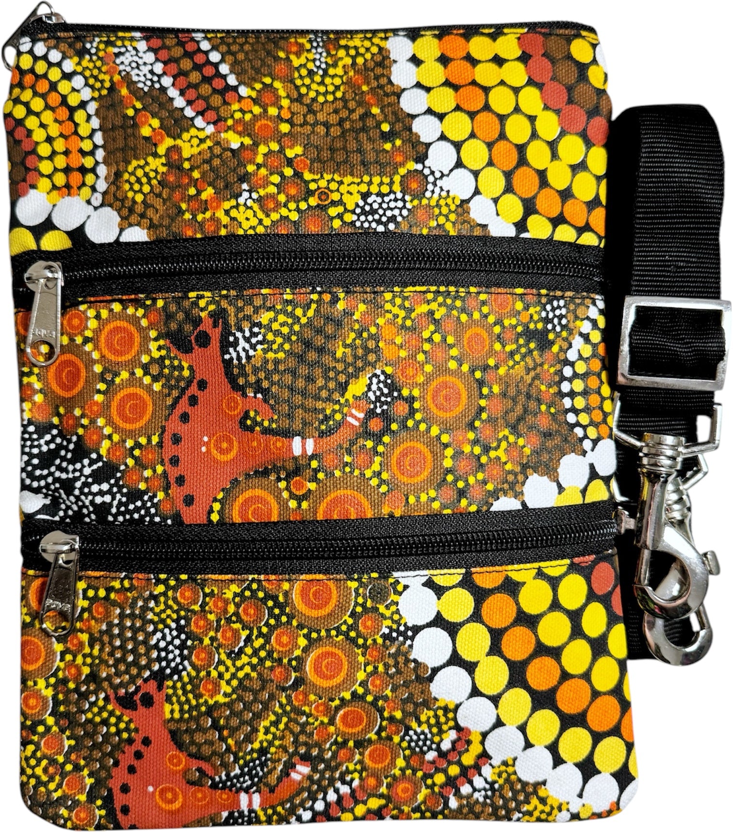 3 Zip Shoulder Bag - Colin Jones - Kangaroo Ochre