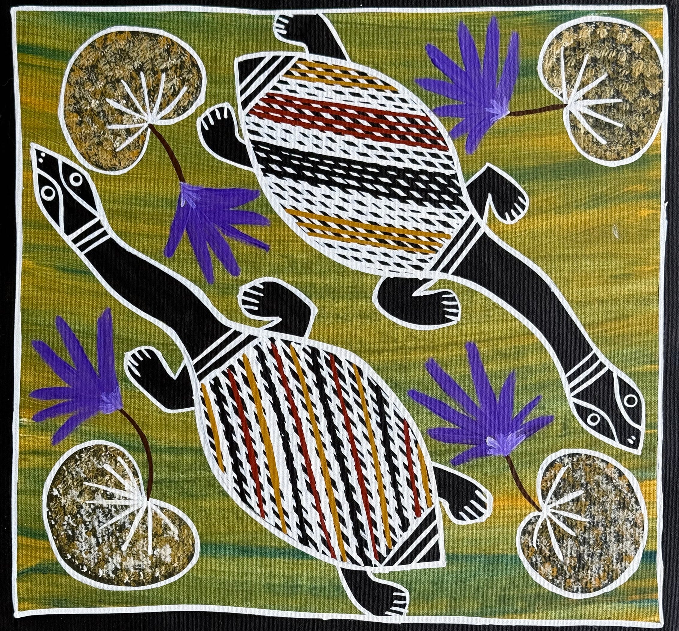 Christine Burarrwanga - Two Turtles - 43x46cm .01-10