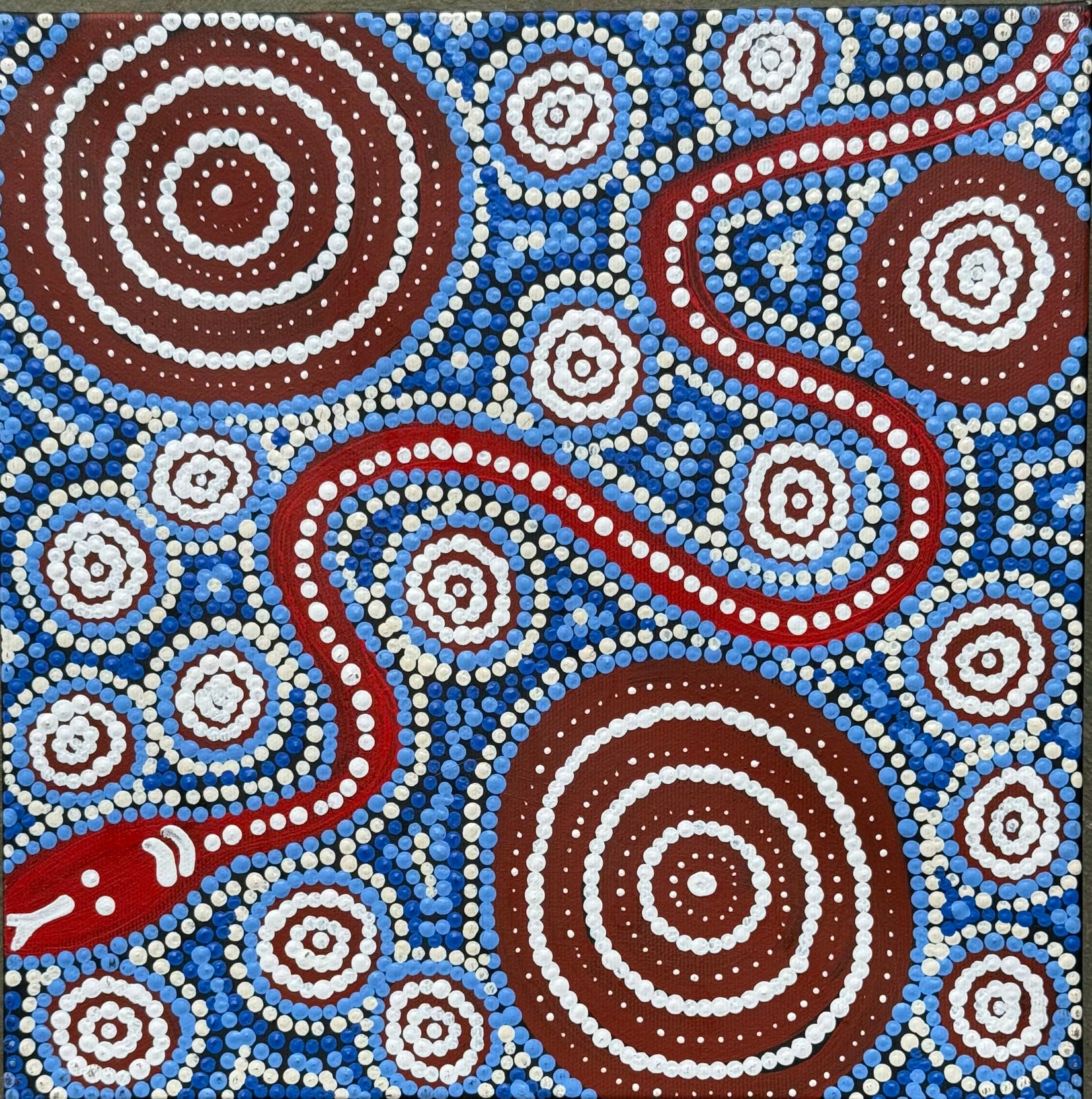 Steven Jakamarra Oldfield - Warna Jukurrpa (Snake Dreaming) - Stretched
