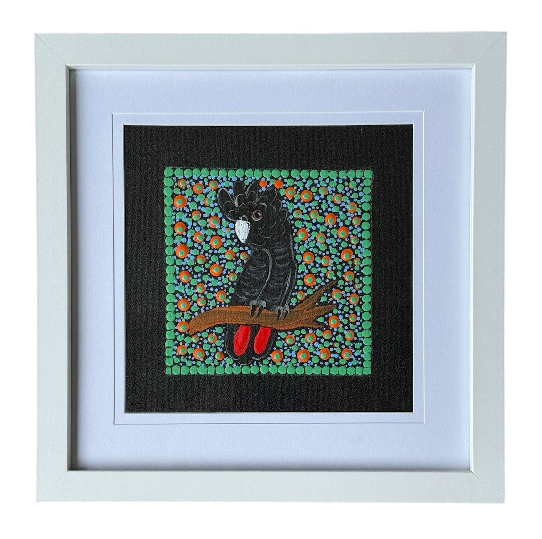Kathleen Buzzacott - Redtail Black Cockatoo - Small, Framed .340