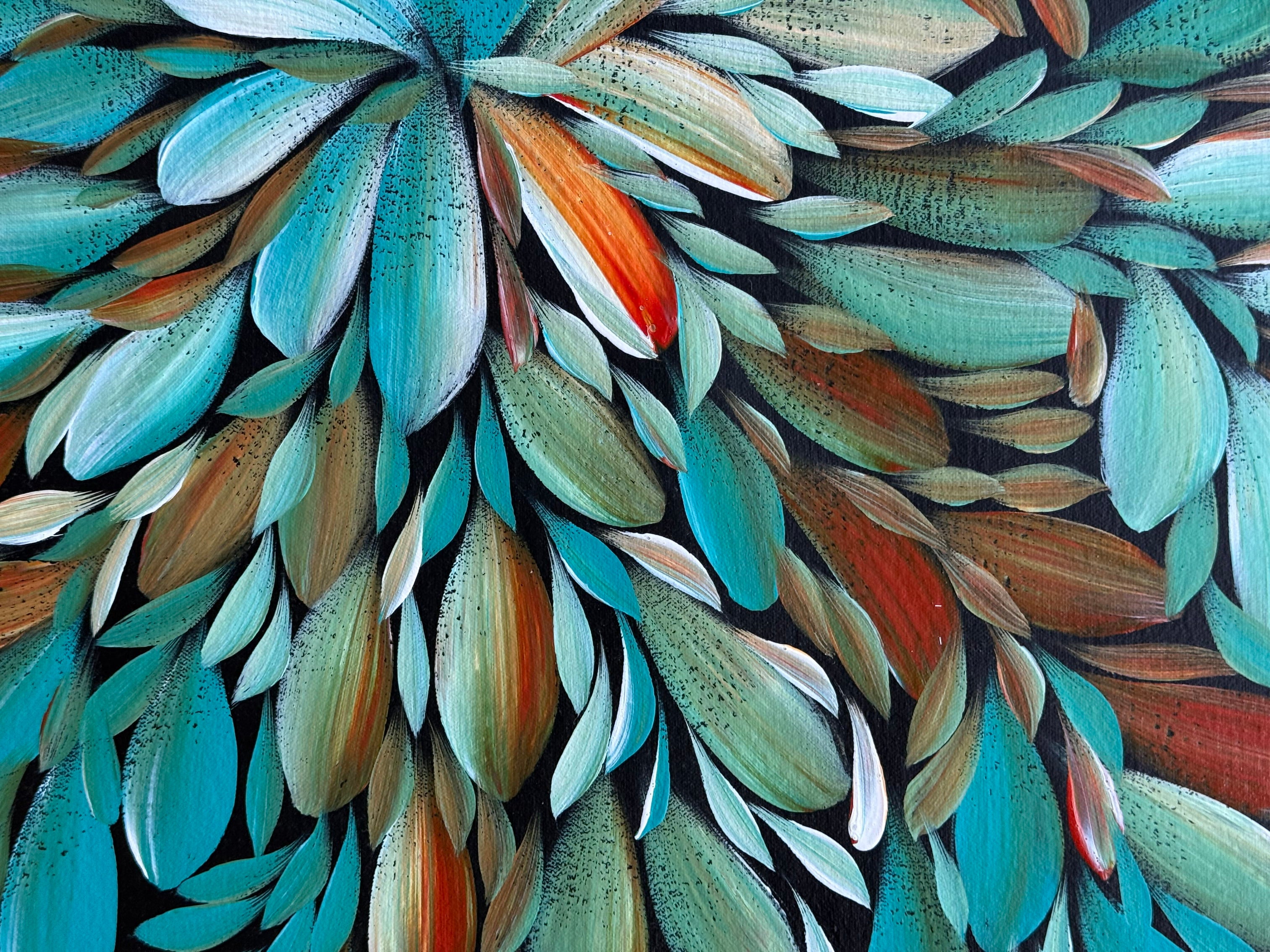 Louise Numina Napananka - Bush Medicine Leaves - 60x60cm .21-7