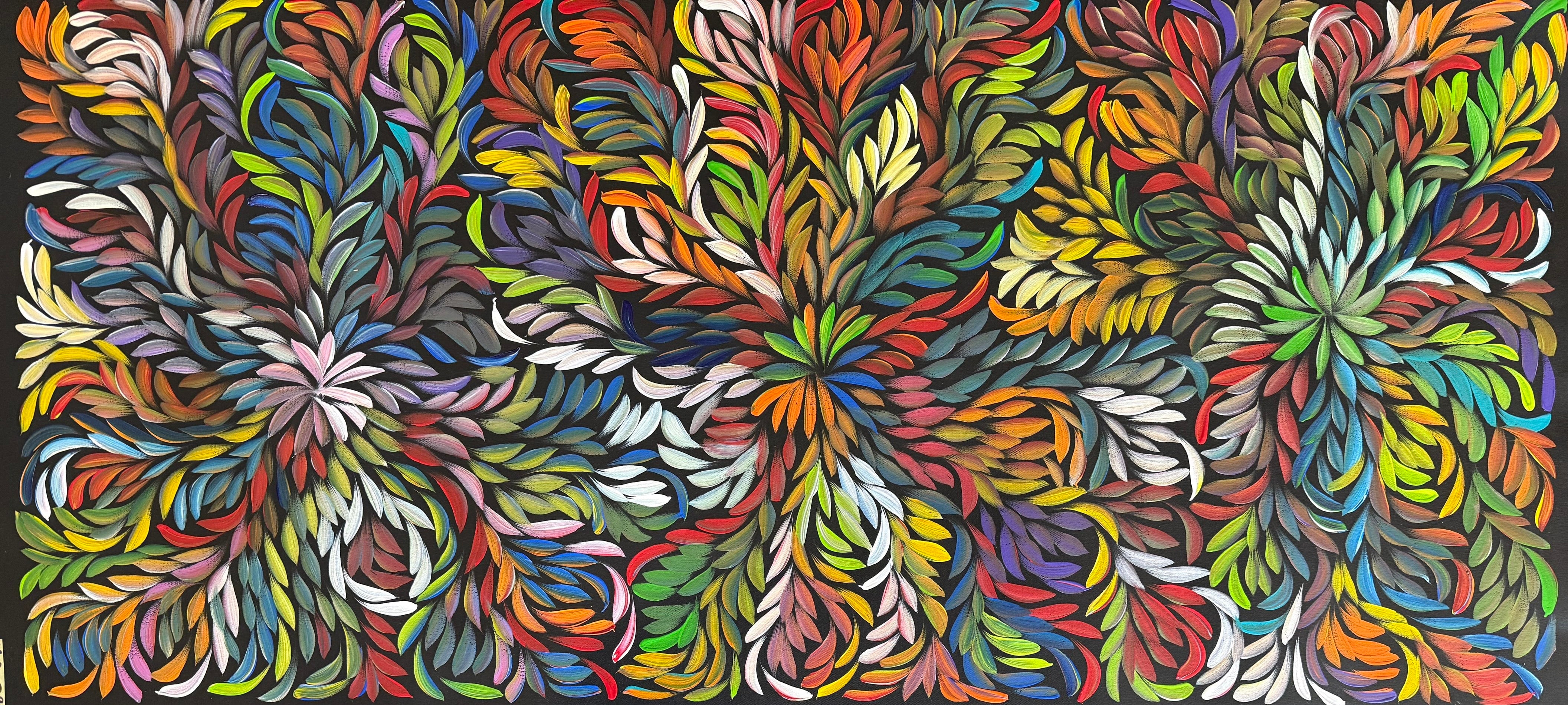 Louise Numina Napananka - Bush Medicine Leaves, Healing Leaves - 129x59cm .22-14