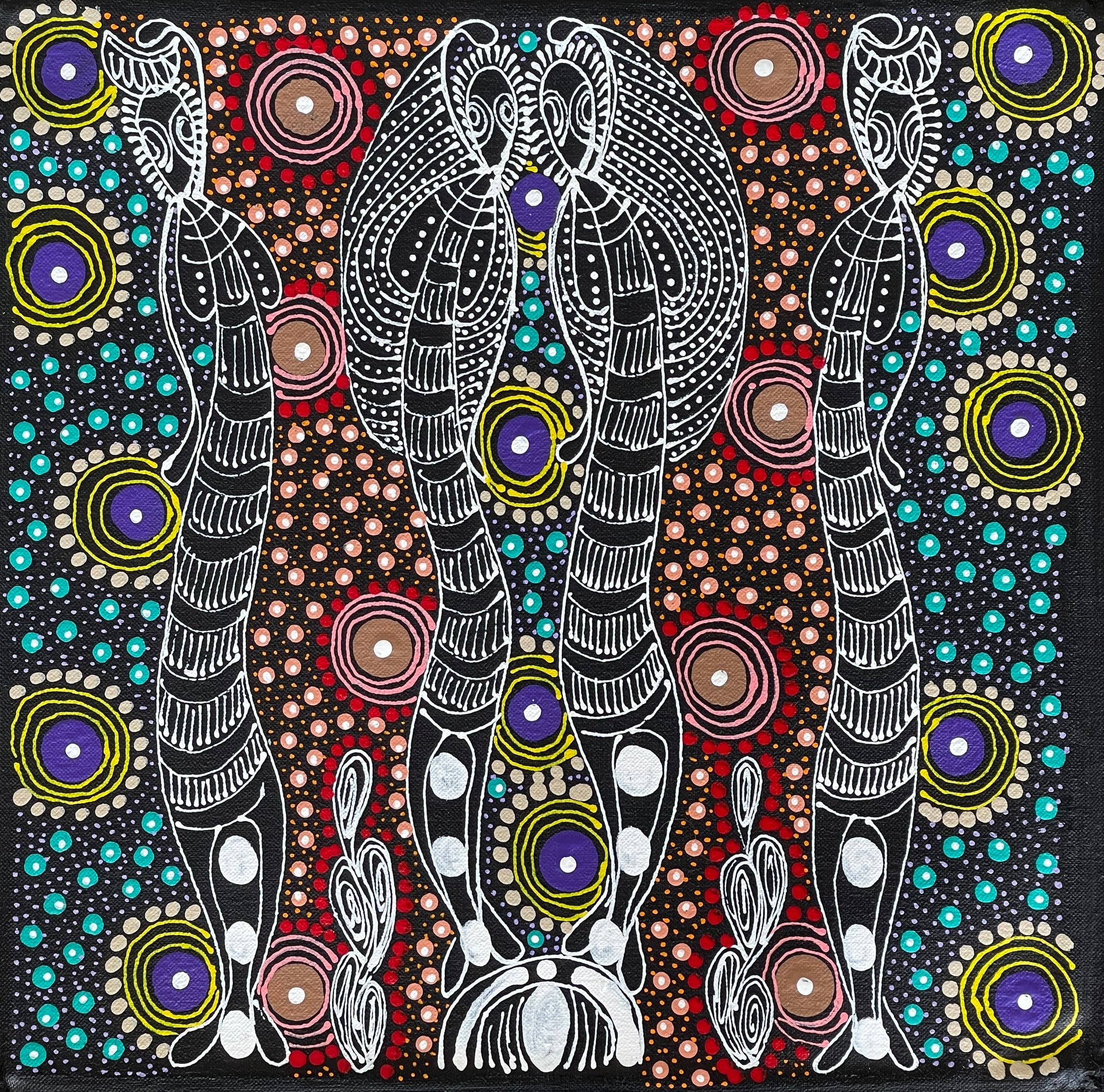 Colleen Wallace - Dreamtime  Sisters - 30x30cm .03