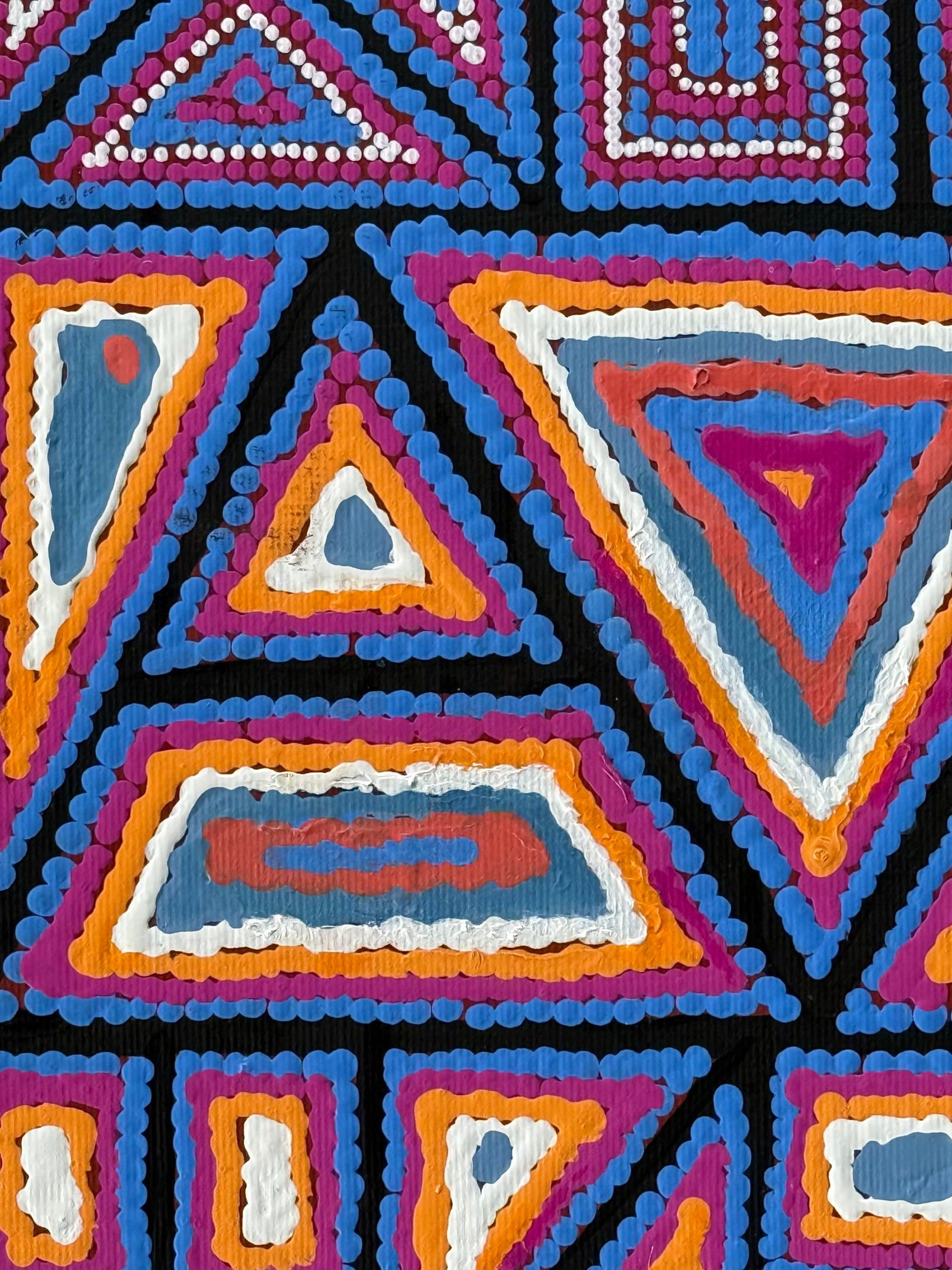 Geraldine Napurrurla Wilson - Yawakiyi Jukurrpa (Native Currant Dreaming) - Stretched
