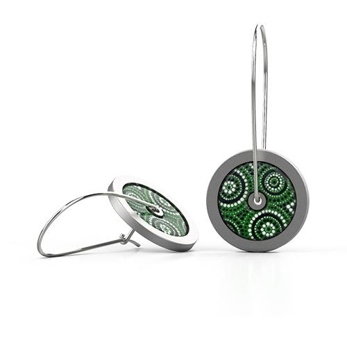 Earrings Loop Round - Waterholes - Kathleen Buzzacott