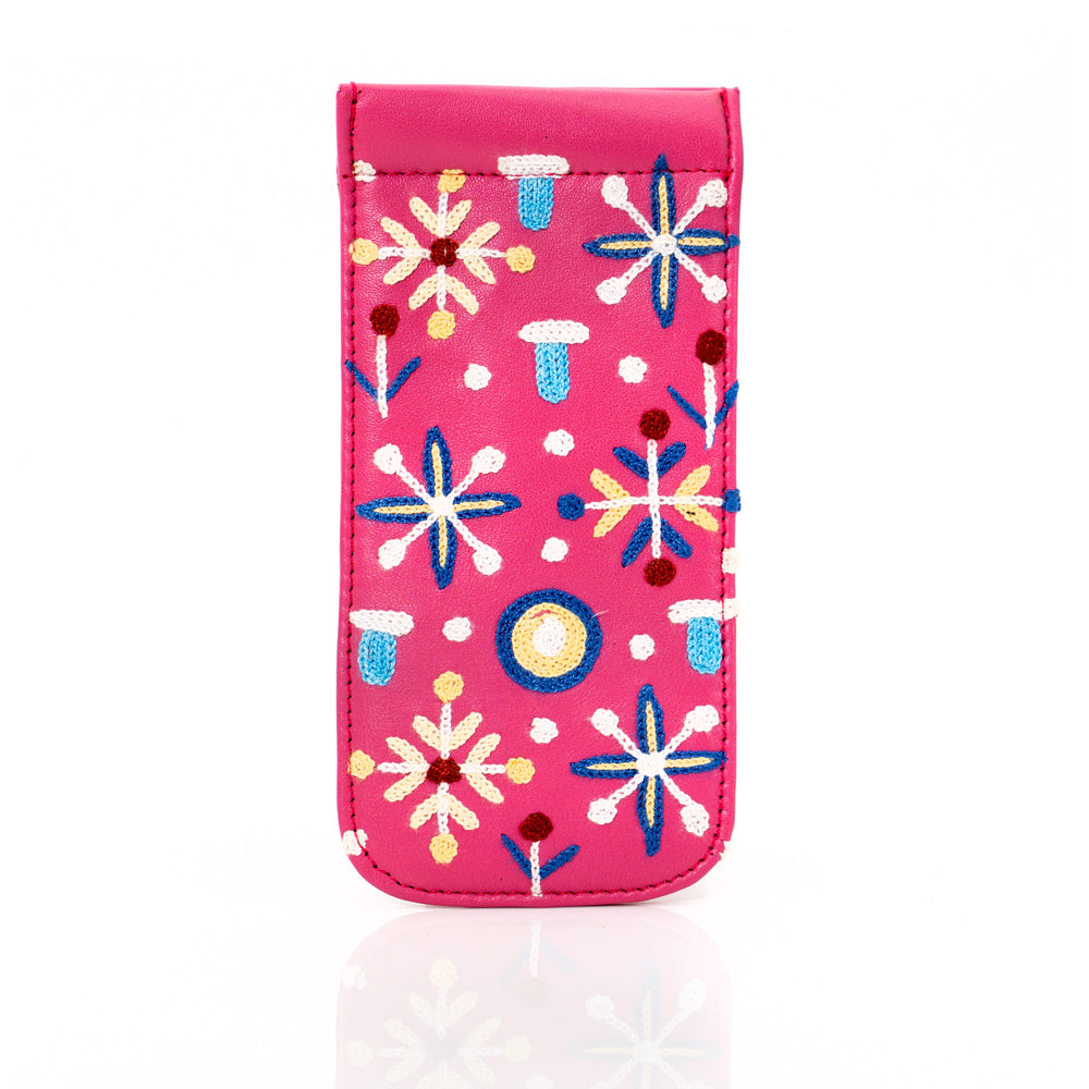 Leather Embroidered Spec Case - Rosie Ross