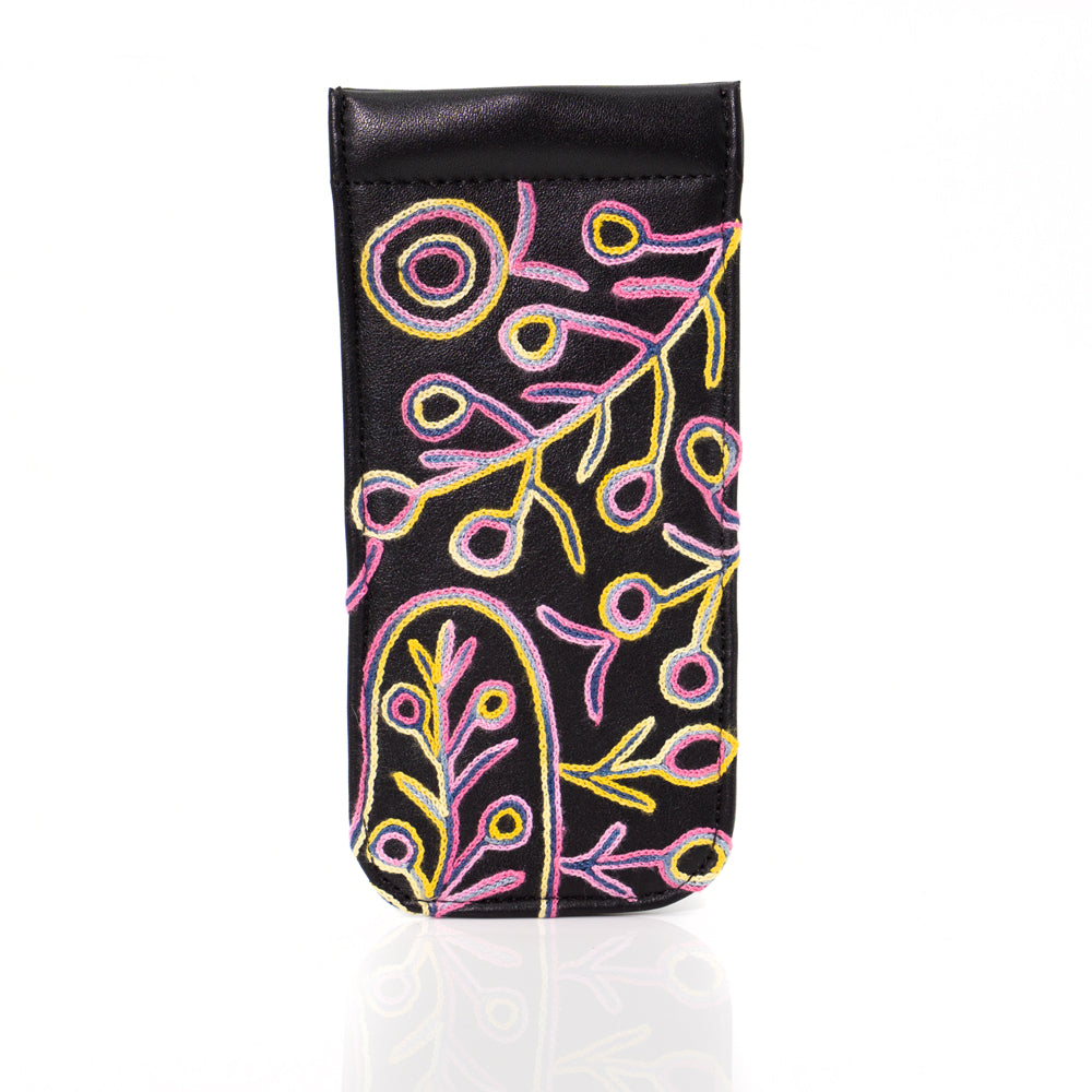Leather Embroidered Spec Case - Theo (Faye) Nangala Hudson