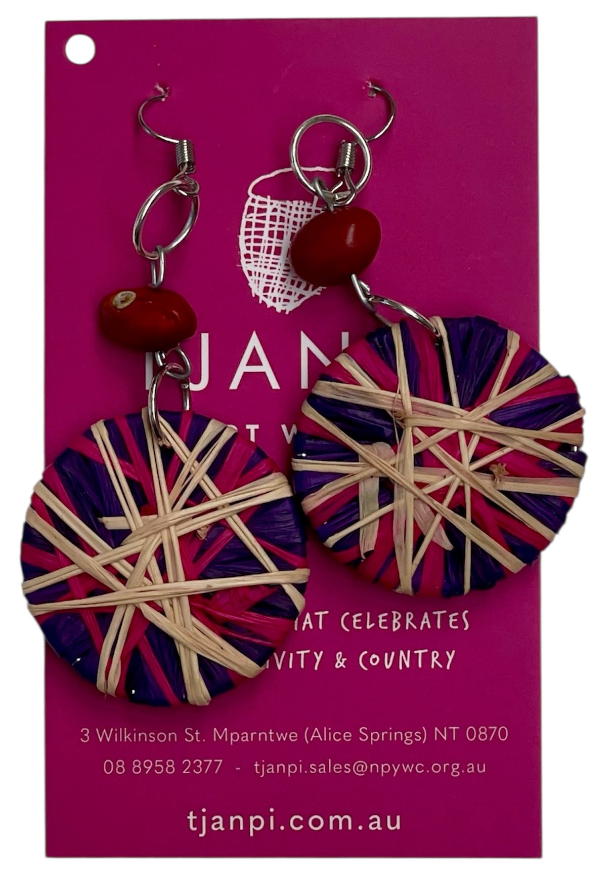 Raffia Woven Disc Earrings - Eva Braeden