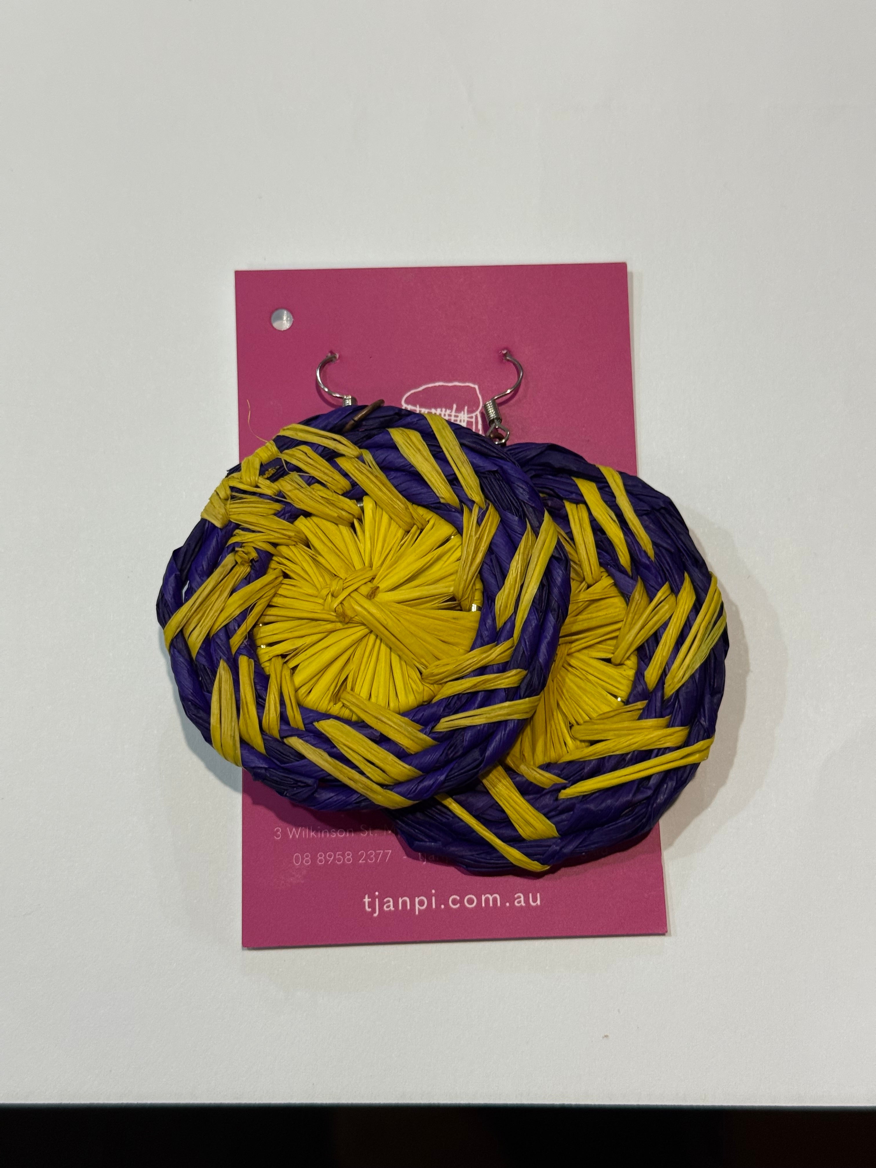 Raffia Woven Disc Earrings - Eva Braeden .313