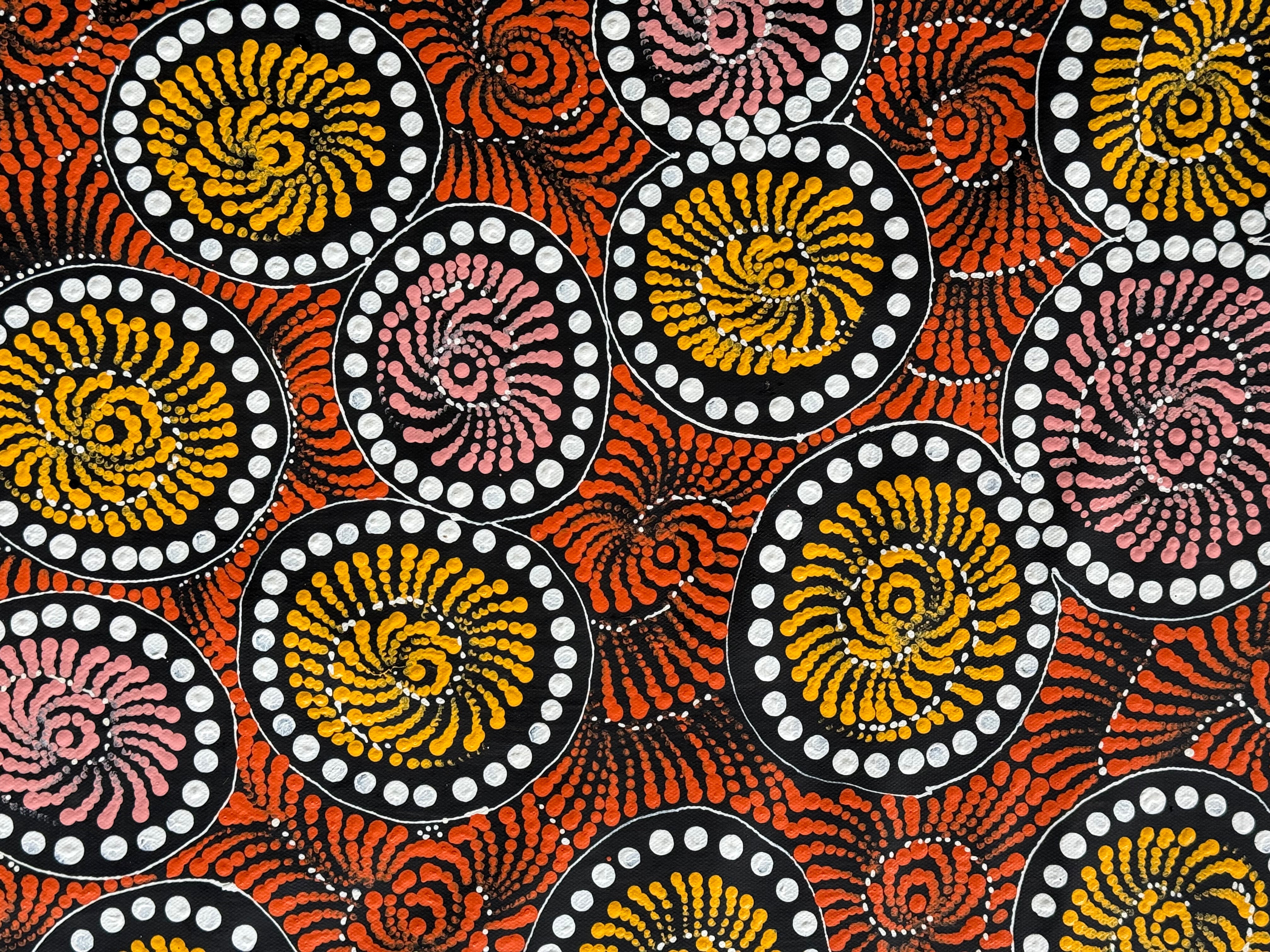 Maria Nampijinpa Brown - Flying Ants Dreaming (Pamapardu Jukurrpa) .78-6
