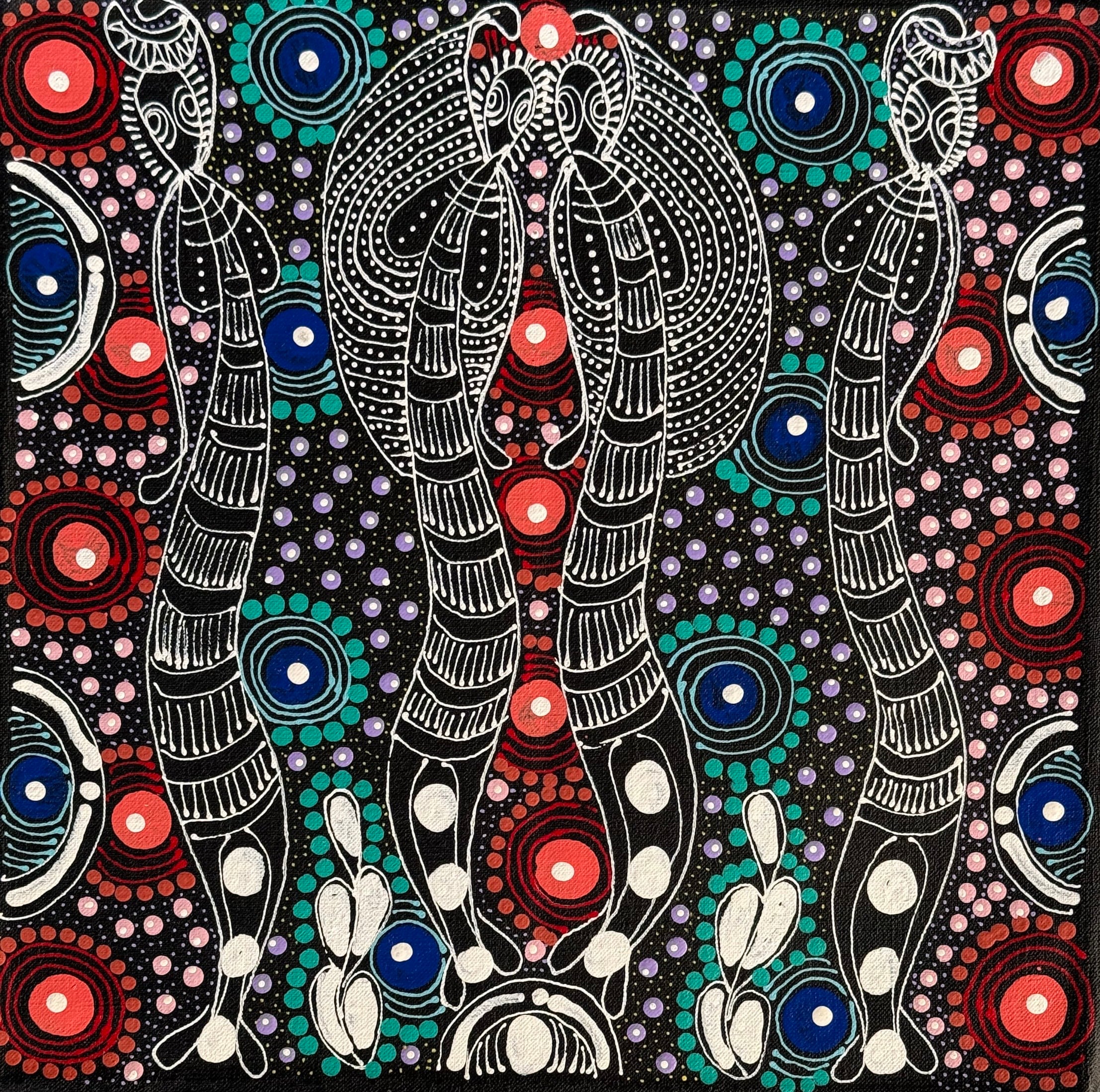 Colleen Wallace Nungarray - Dreamtime Sisters - 30x30cm .17