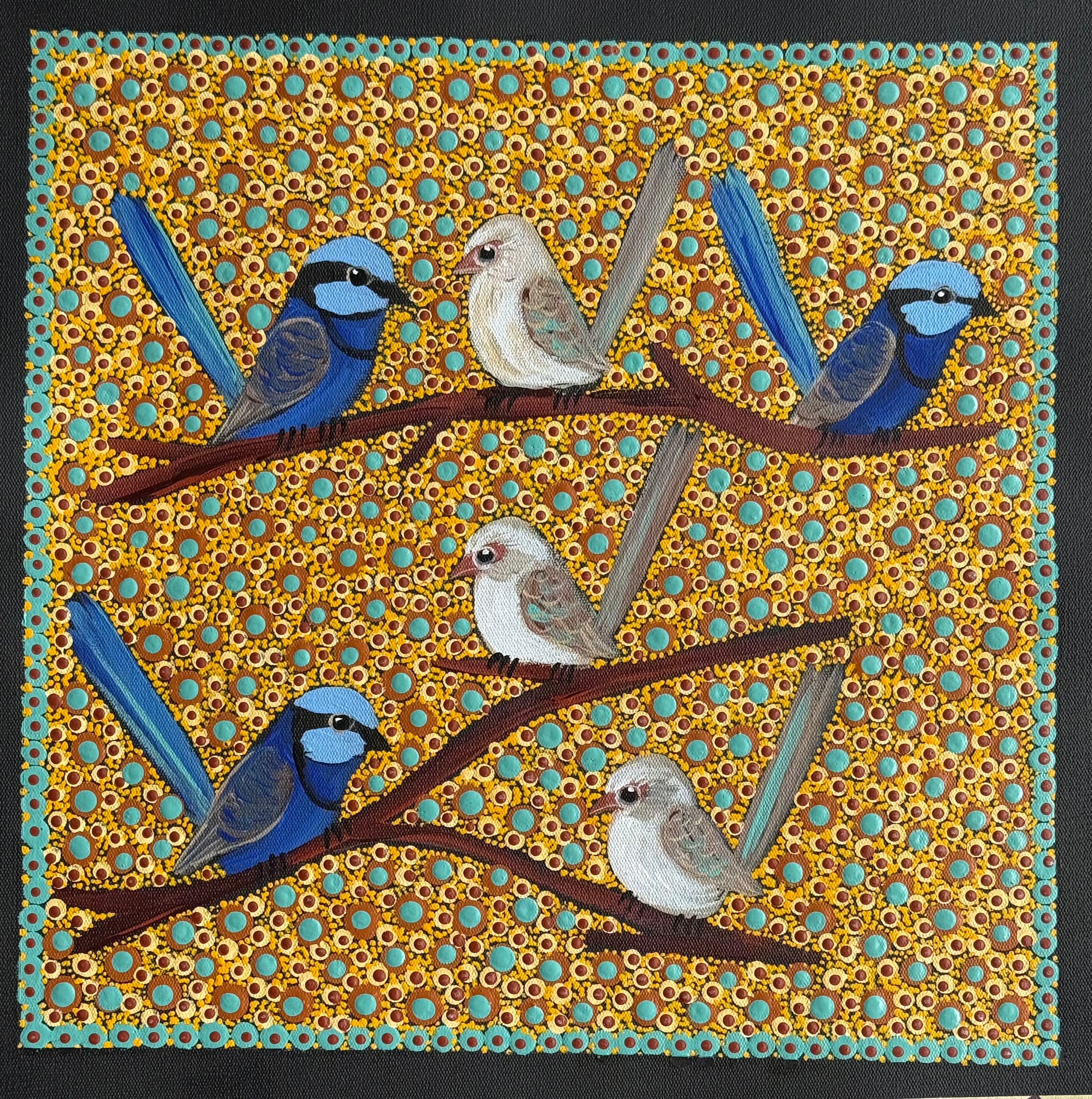 Kathleen Buzzacott - Blue Fairy Wrens .88-9