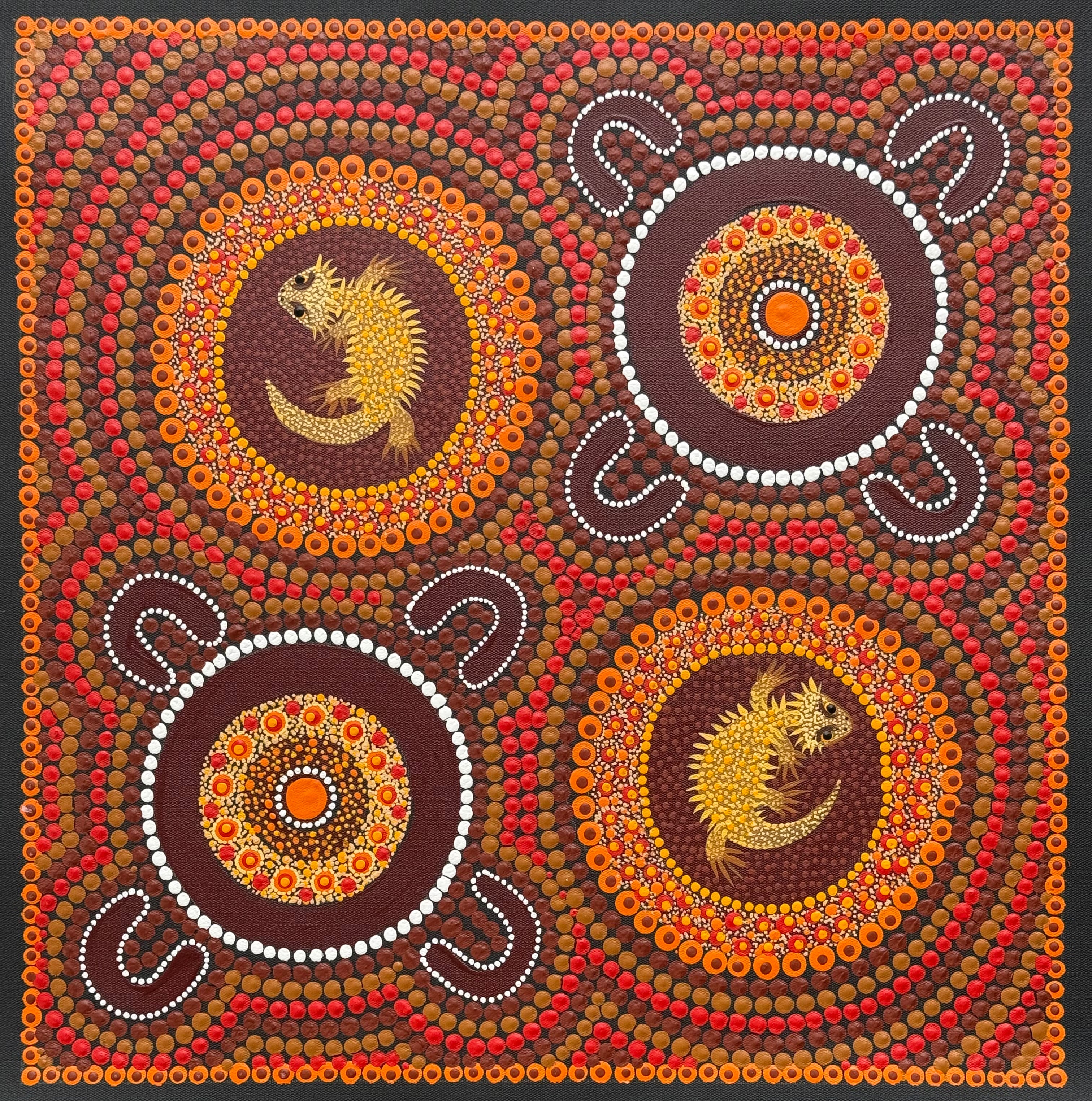 Kathleen Buzzacott - Children Playing with Bearded Dragons .88-11