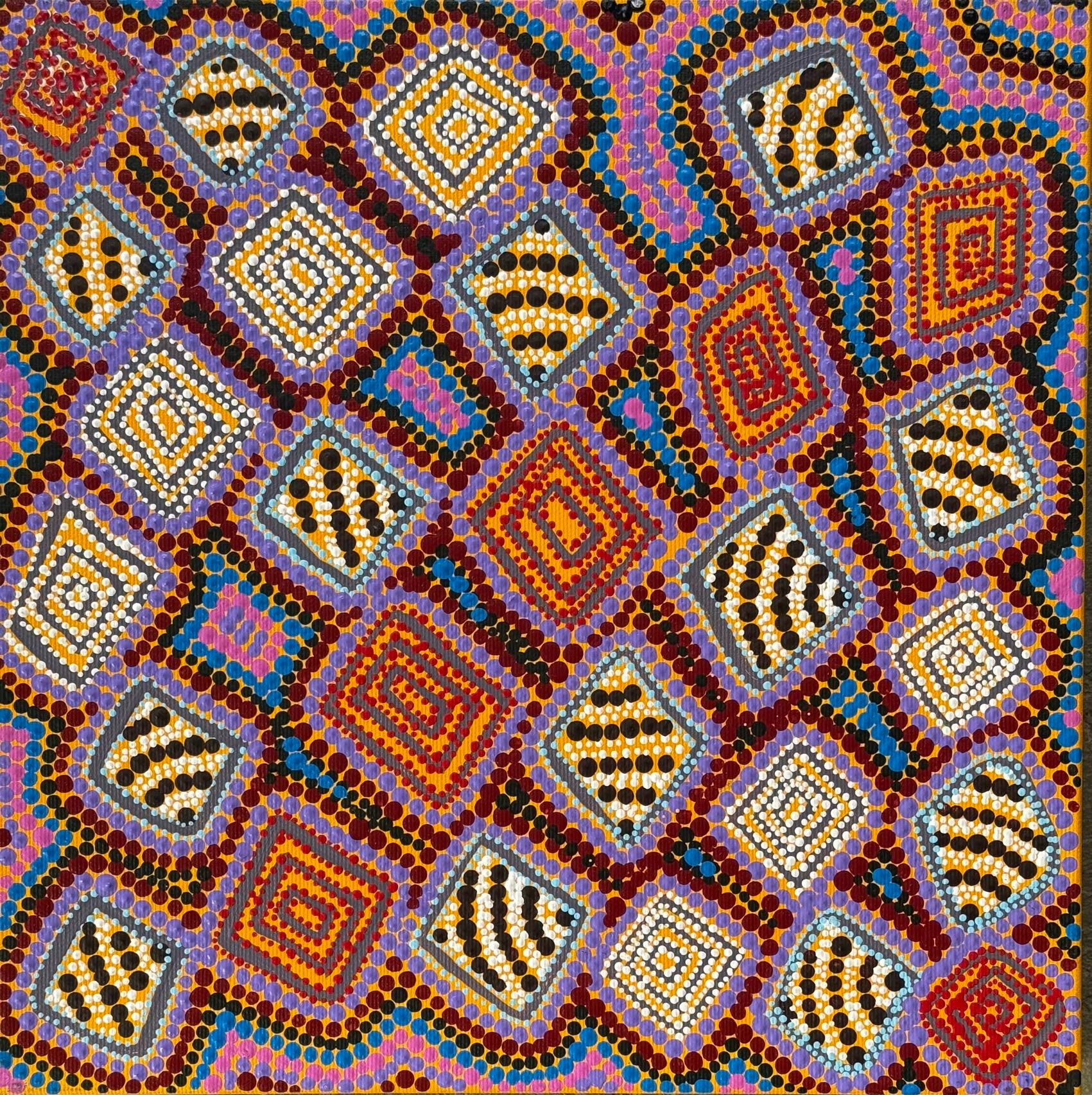 Samantha Napururla Wilson - Wanakiji Jukurrpa (Bush Tomato Dreaming) - Stretched