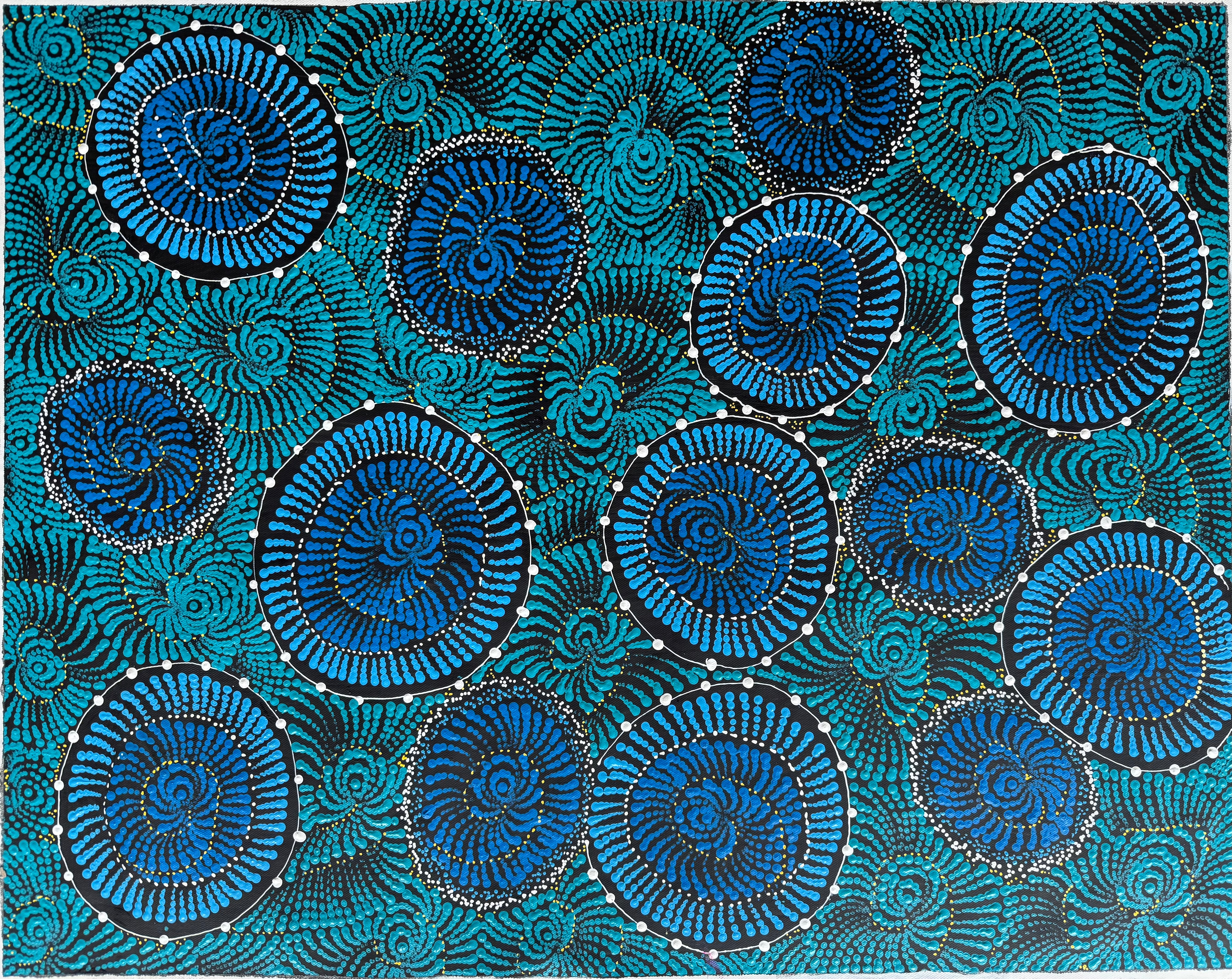 Maria Nampijinpa Brown - Flying Ants Dreaming (Pamapardu Jukurrpa) .78-5