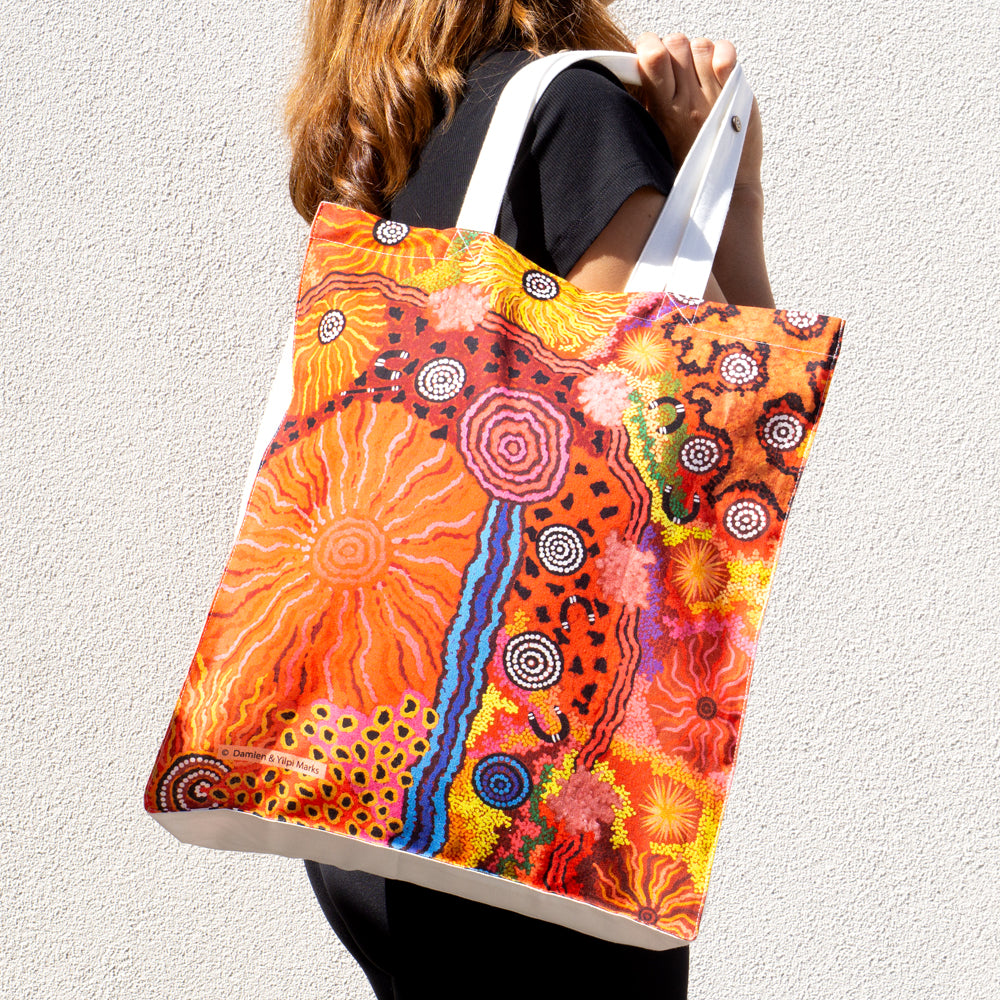 Foldable Cotton Bag - Damien & Yilpi Marks