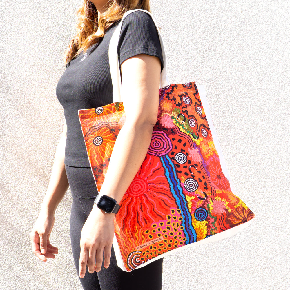 Foldable Cotton Bag - Damien & Yilpi Marks