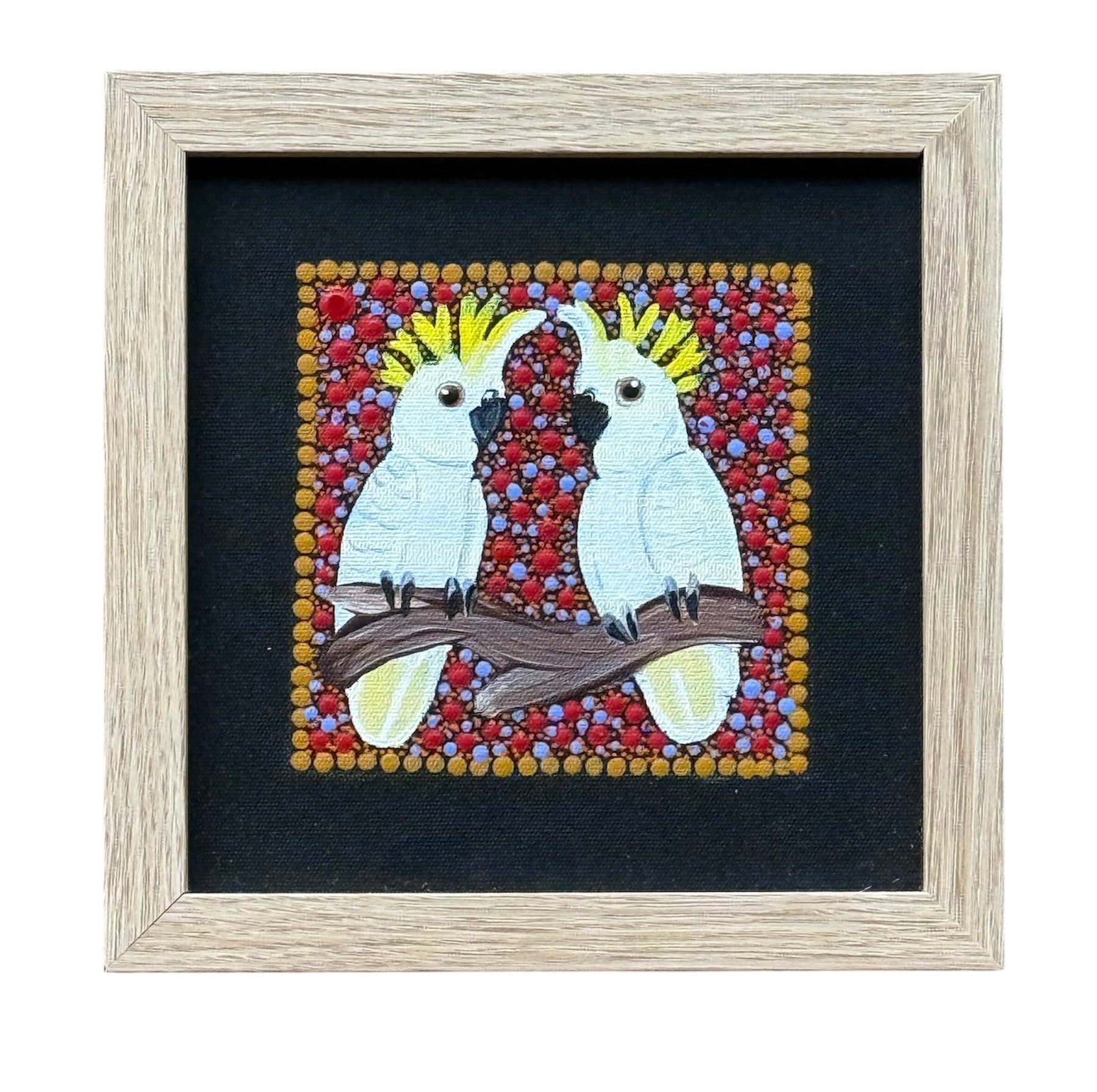 Kathleen Buzzacott - Sulphur Crested Cockatoos - Small, Framed .505
