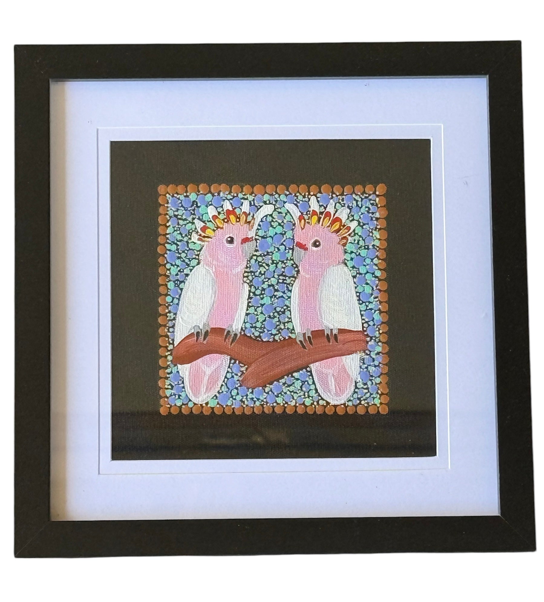 Kathleen Buzzacott - Major Mitchell's Cockatoos - Small, Framed .506