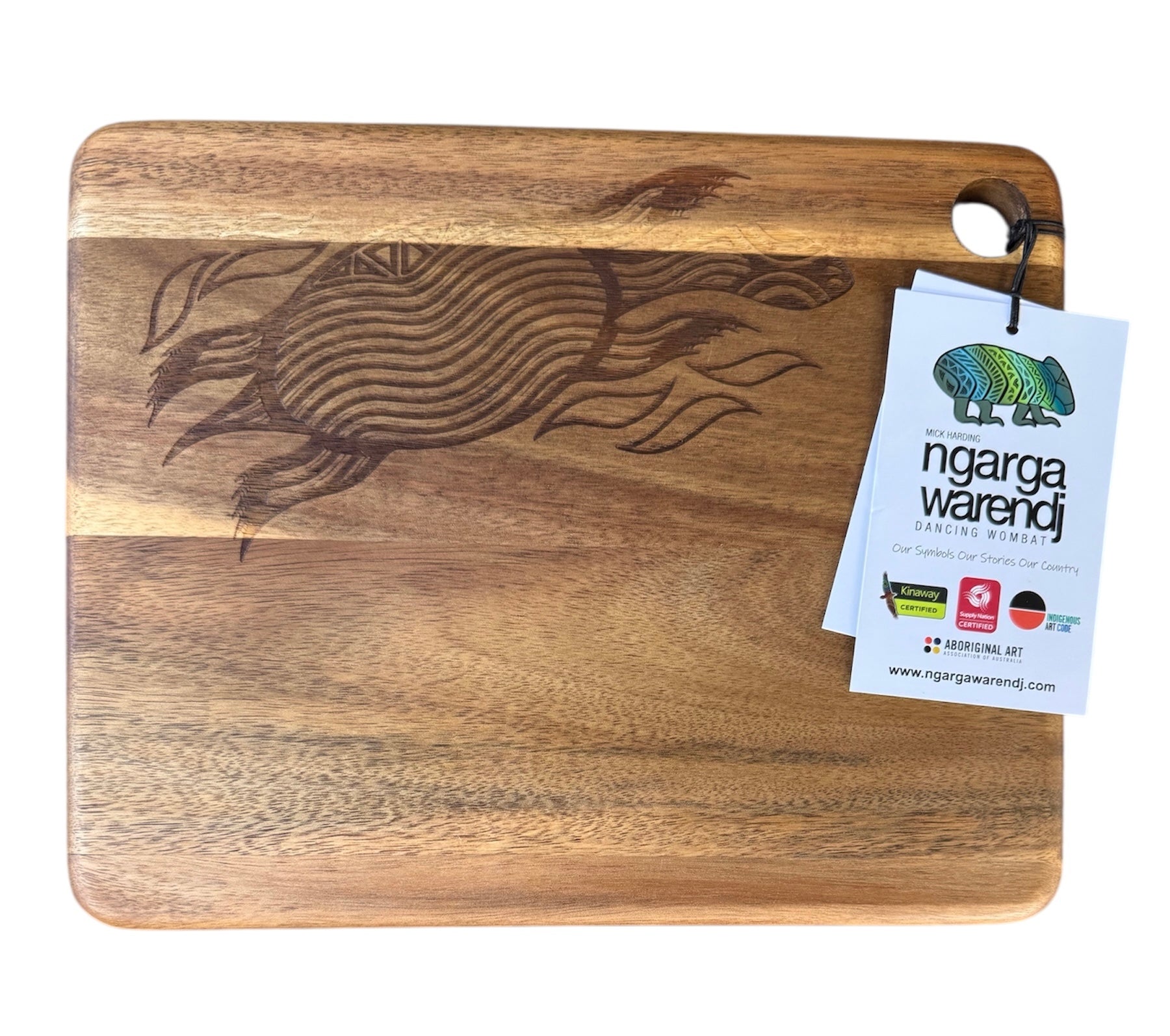 Acacia Small Rectangle Board - Turtle - Mick Harding