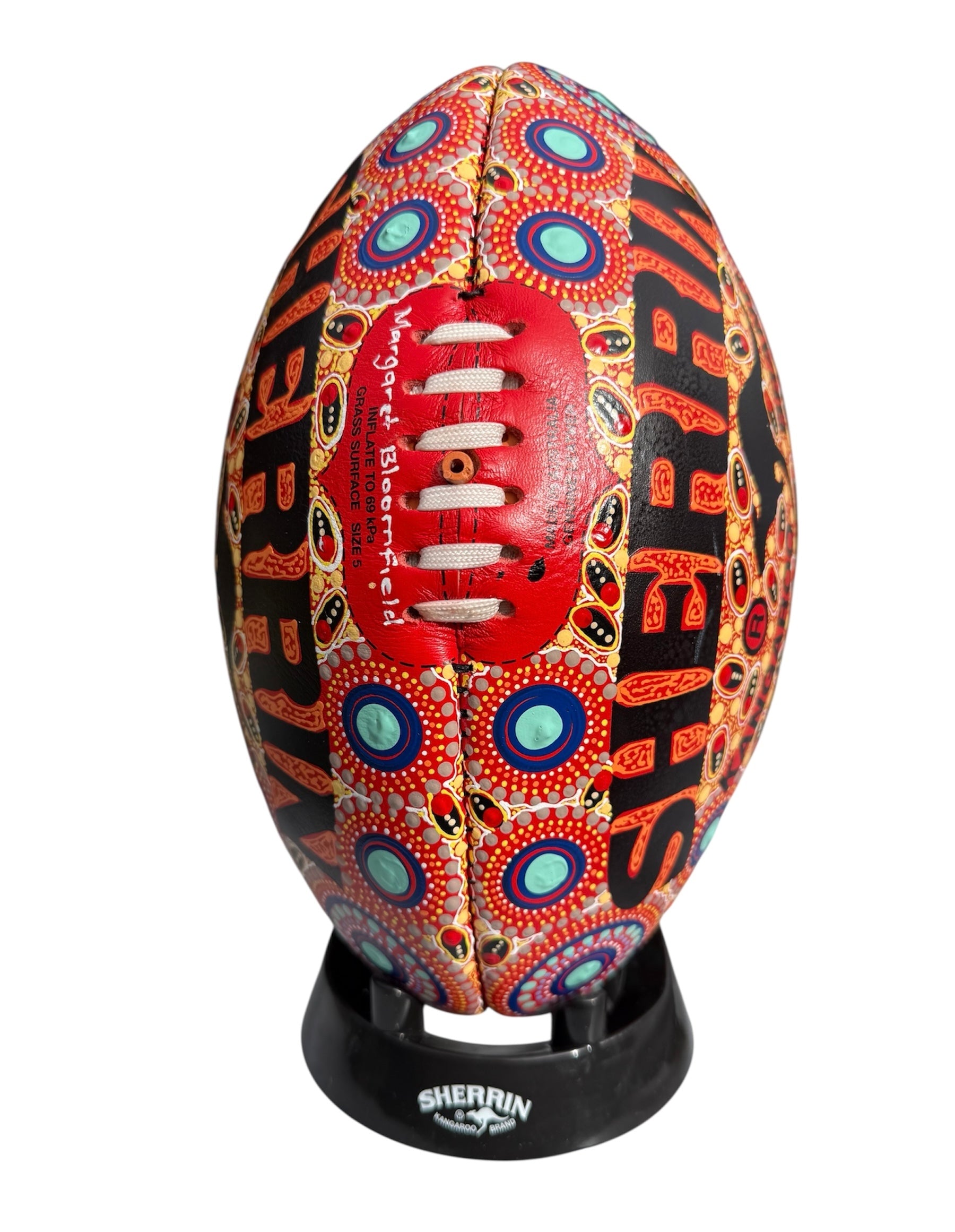 Hand Painted Sherrin Football - Margaret Bloomfield