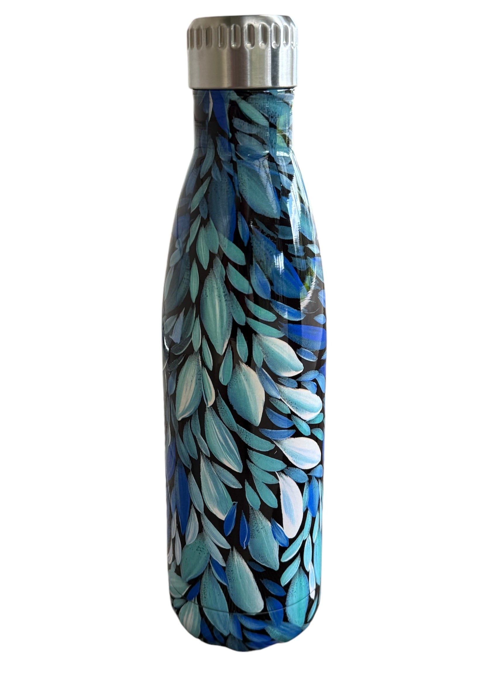 Water Bottle - Louise Numina - Bush Medicine Leaves (Blue)