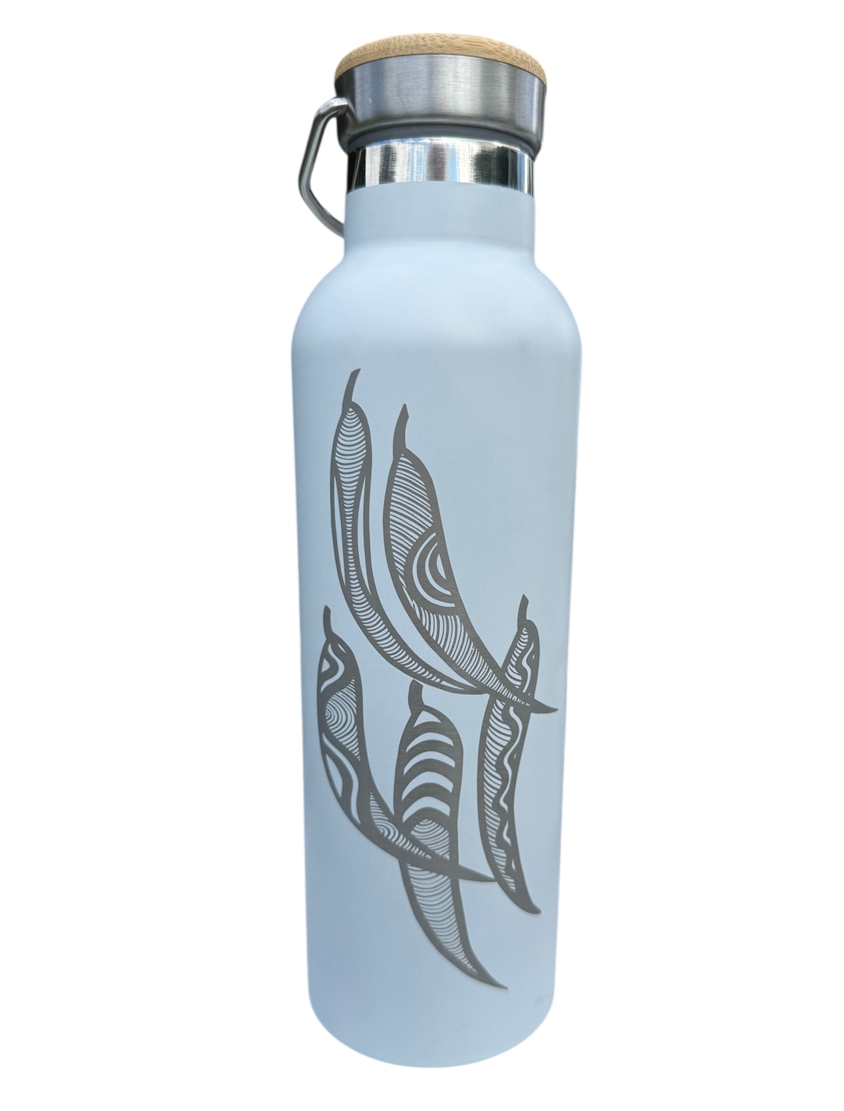 Insulated Bottle - Gum Leaves (White) - Mick Harding