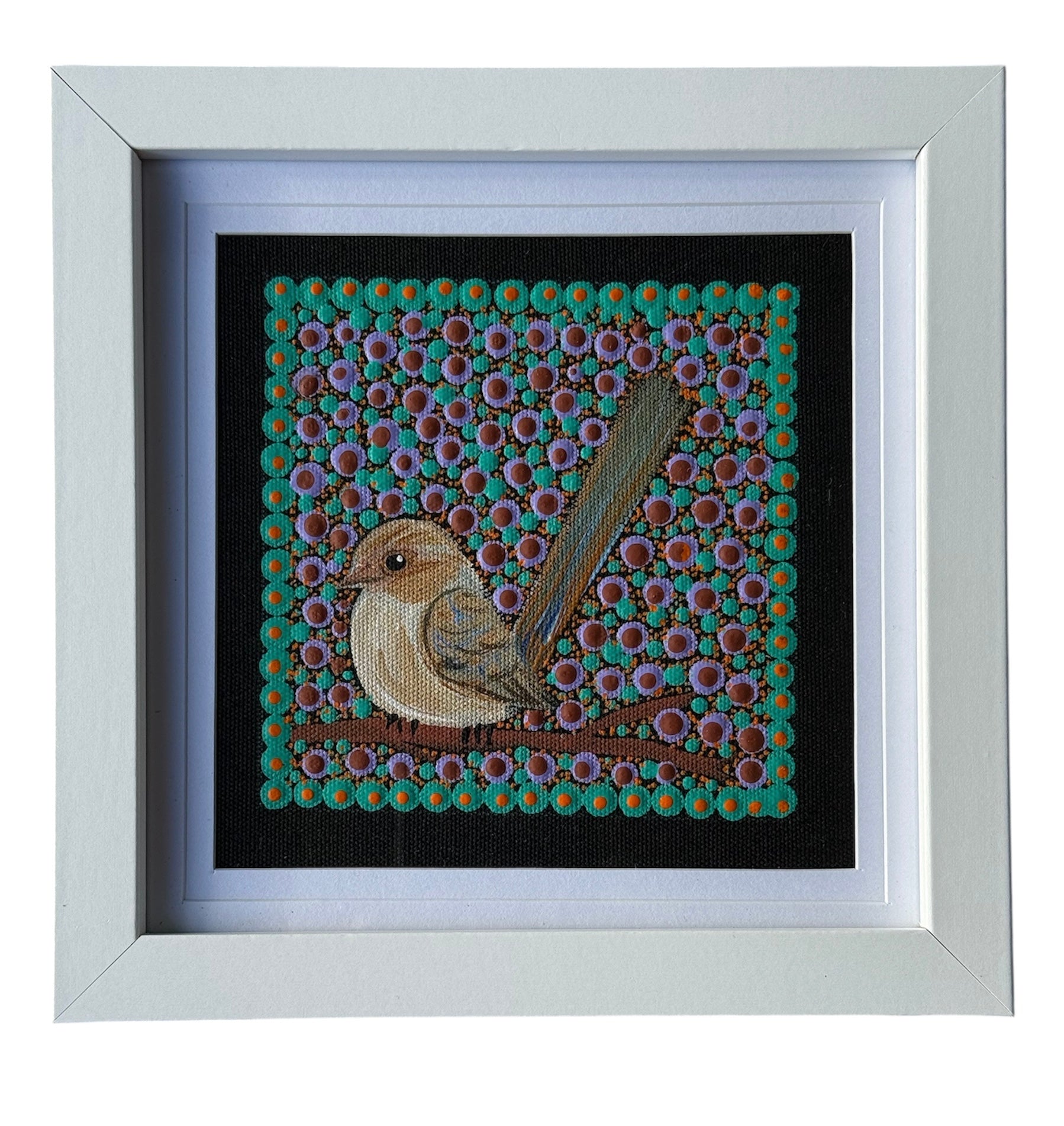 Kathleen Buzzacott - Female Blue Fairy Wren - Small, Framed .401