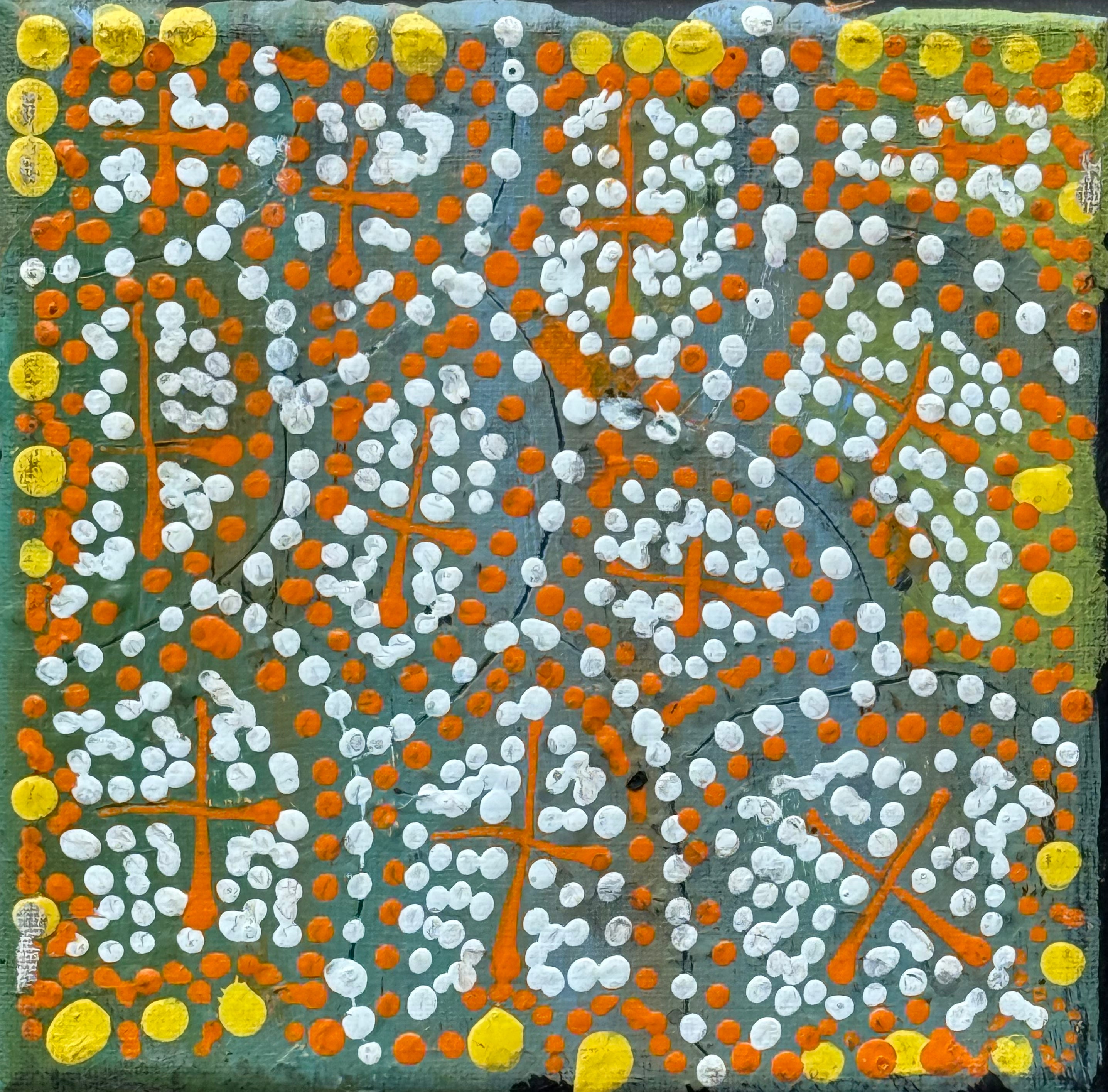 Kershini Napaljarri Collins - Ngatijirri Jukurrpa (Budgerigar Dreaming)