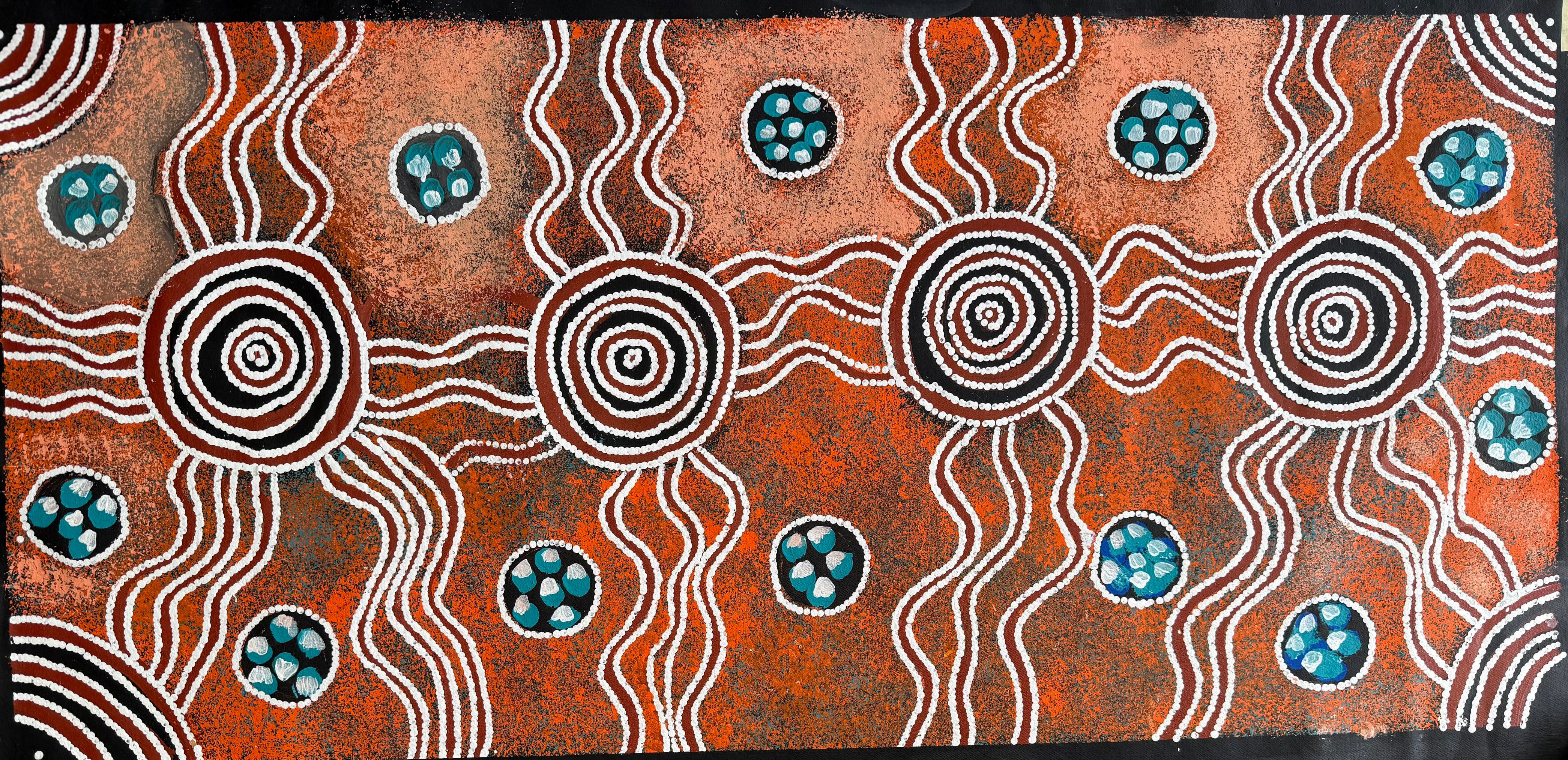 Barbara Pananka - Gathering for Bush Tucker - 61x130cm .15-3