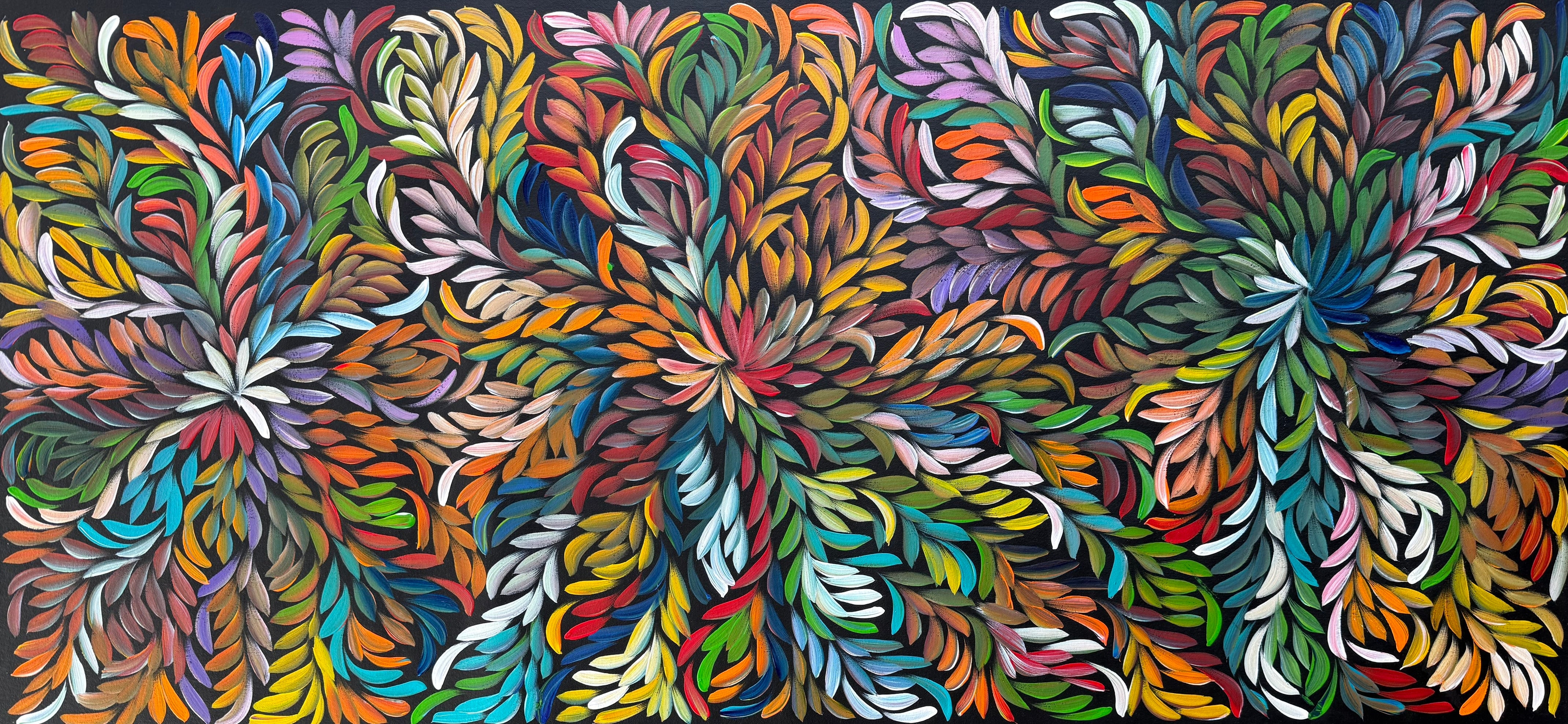 Louise Numina Napananka - Bush Medicine Leaves - 129x59cm .22-15