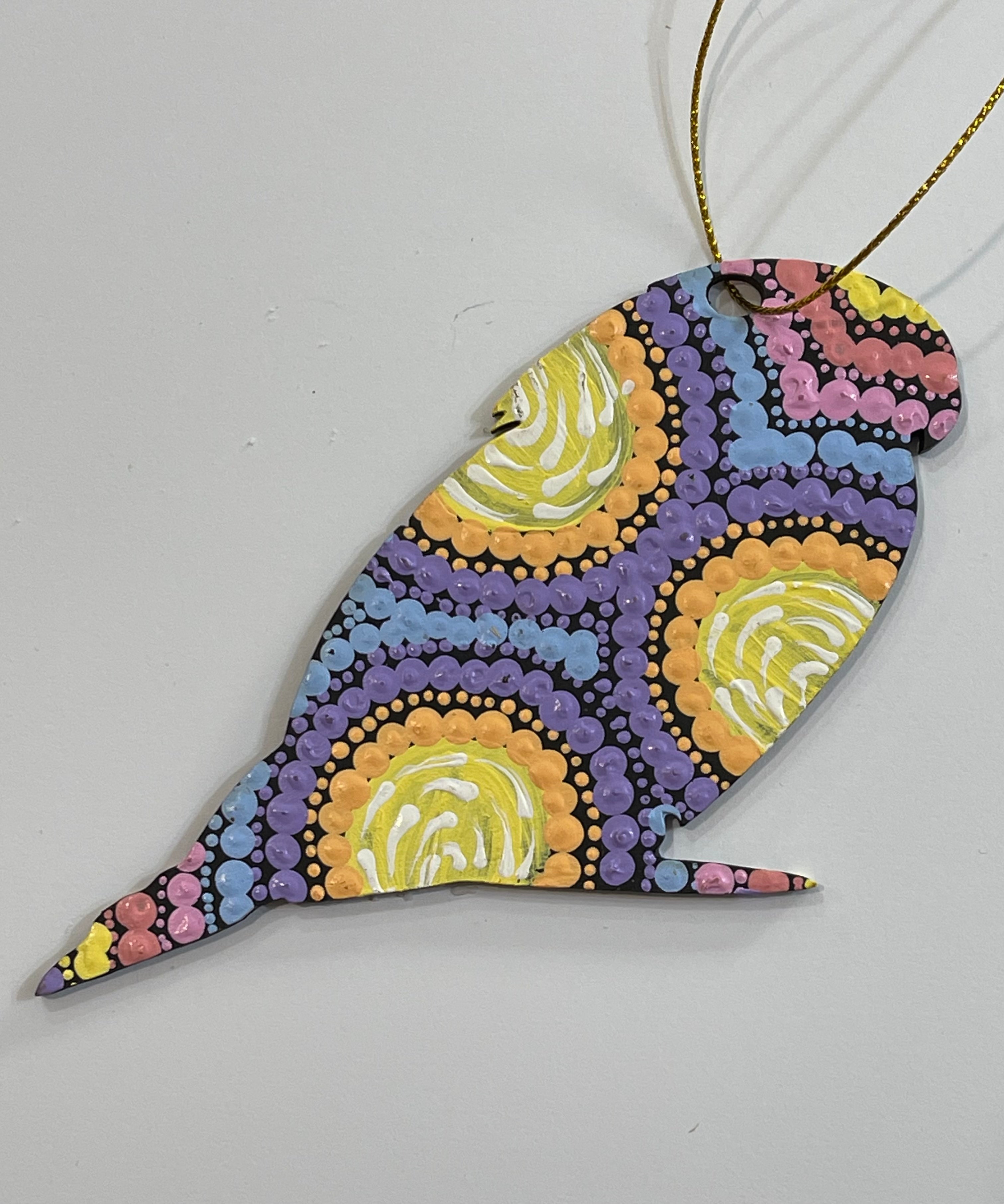 Hand Painted Decoration - Budgerigar .1