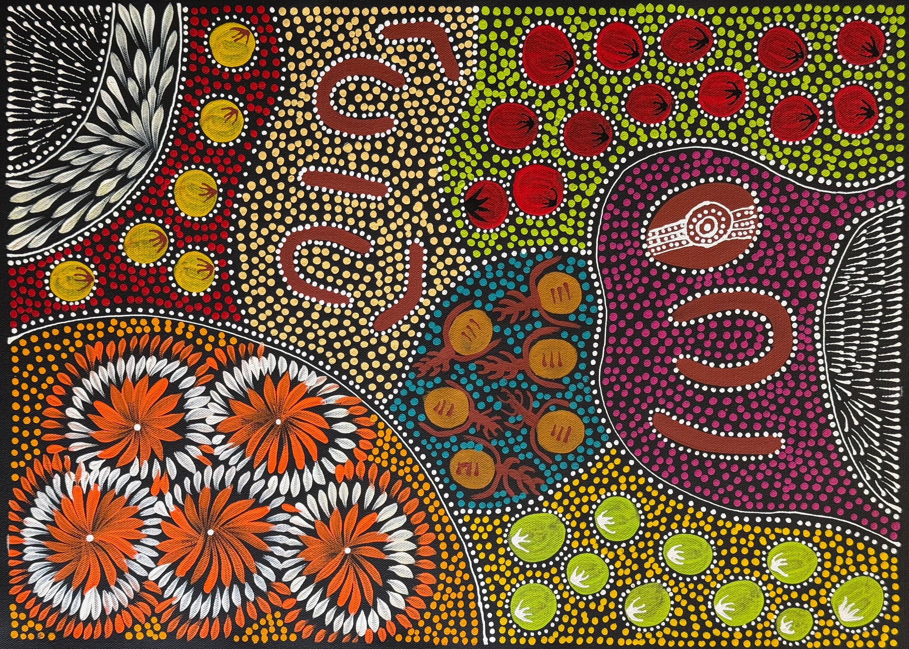 Sharon Turner - Women Gathering Bushtucker - 52x38cm .16-6