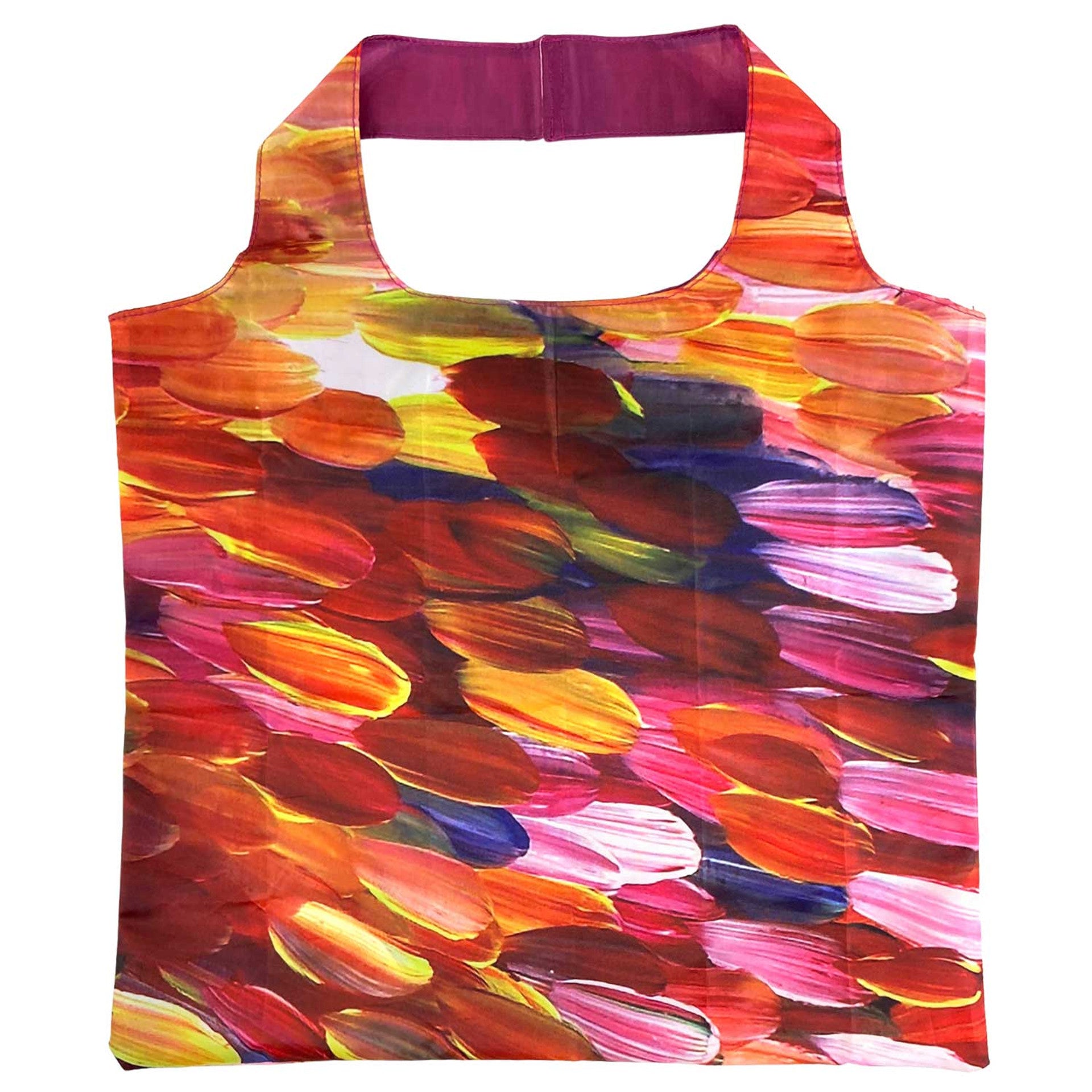 Foldable Shopping Bag (Recycled)- Gloria Petyarre - Purple