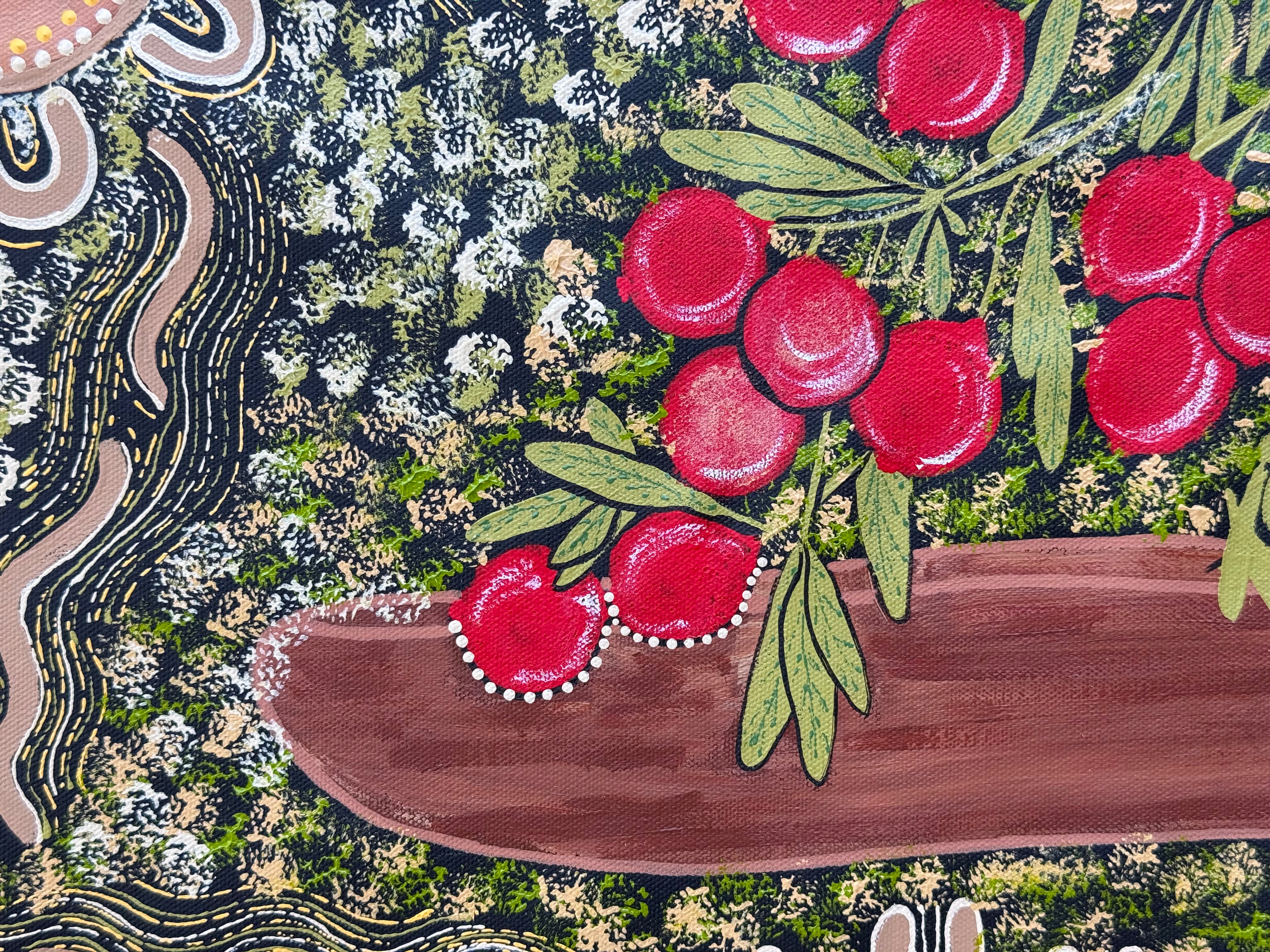 Deidre Burgoyne Rosier - Wild Bush Peach, Women Gathering Foods .89-18