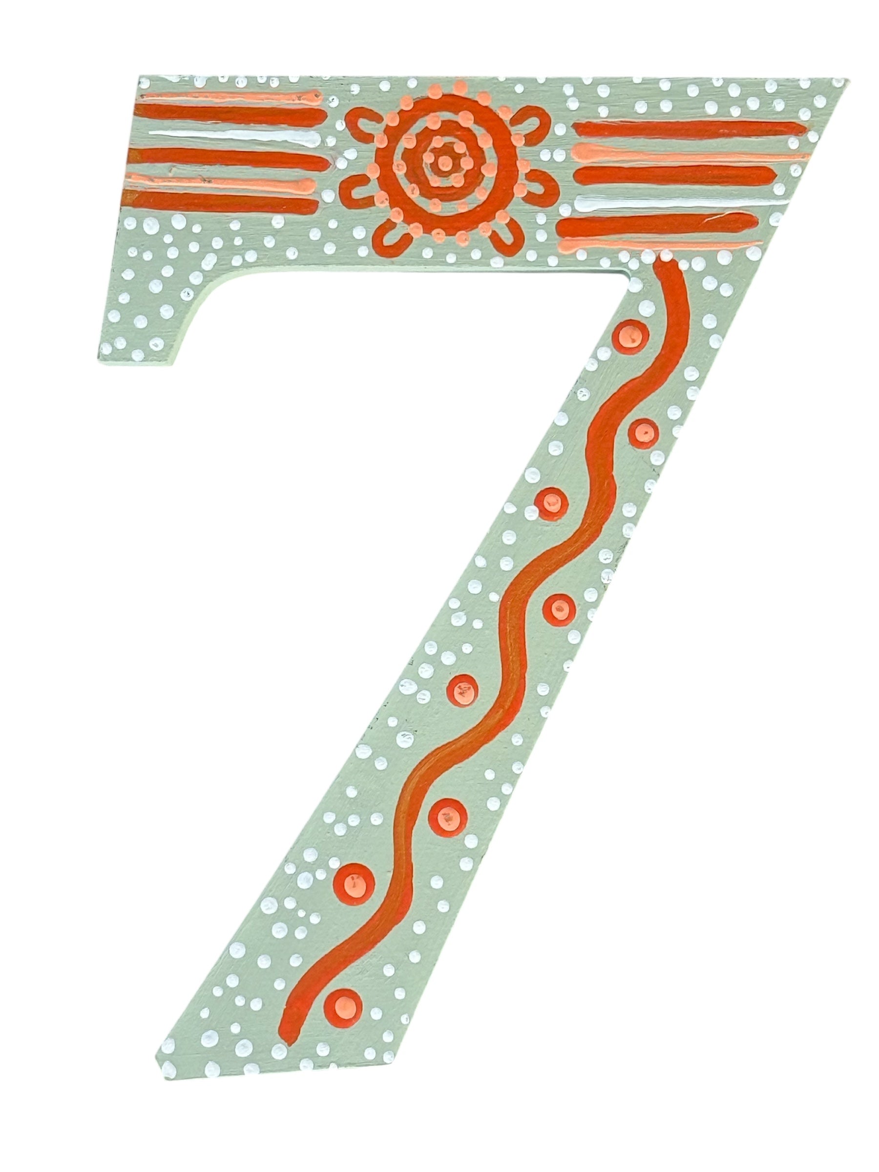 Hand Painted Wooden - Number 7