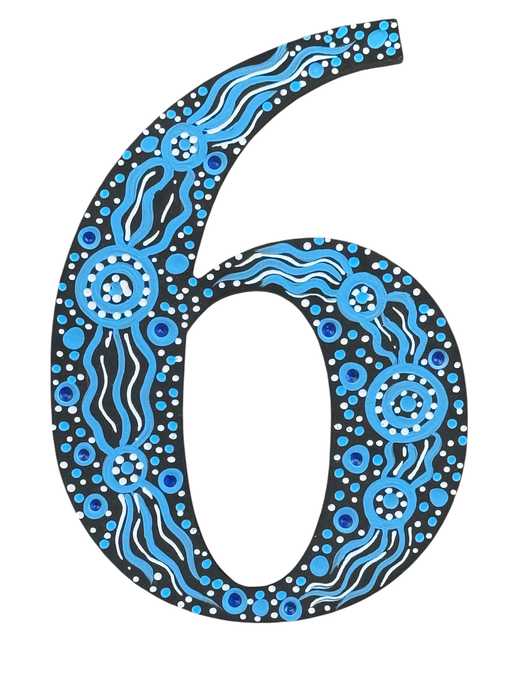 Hand Painted Wooden - Number 6
