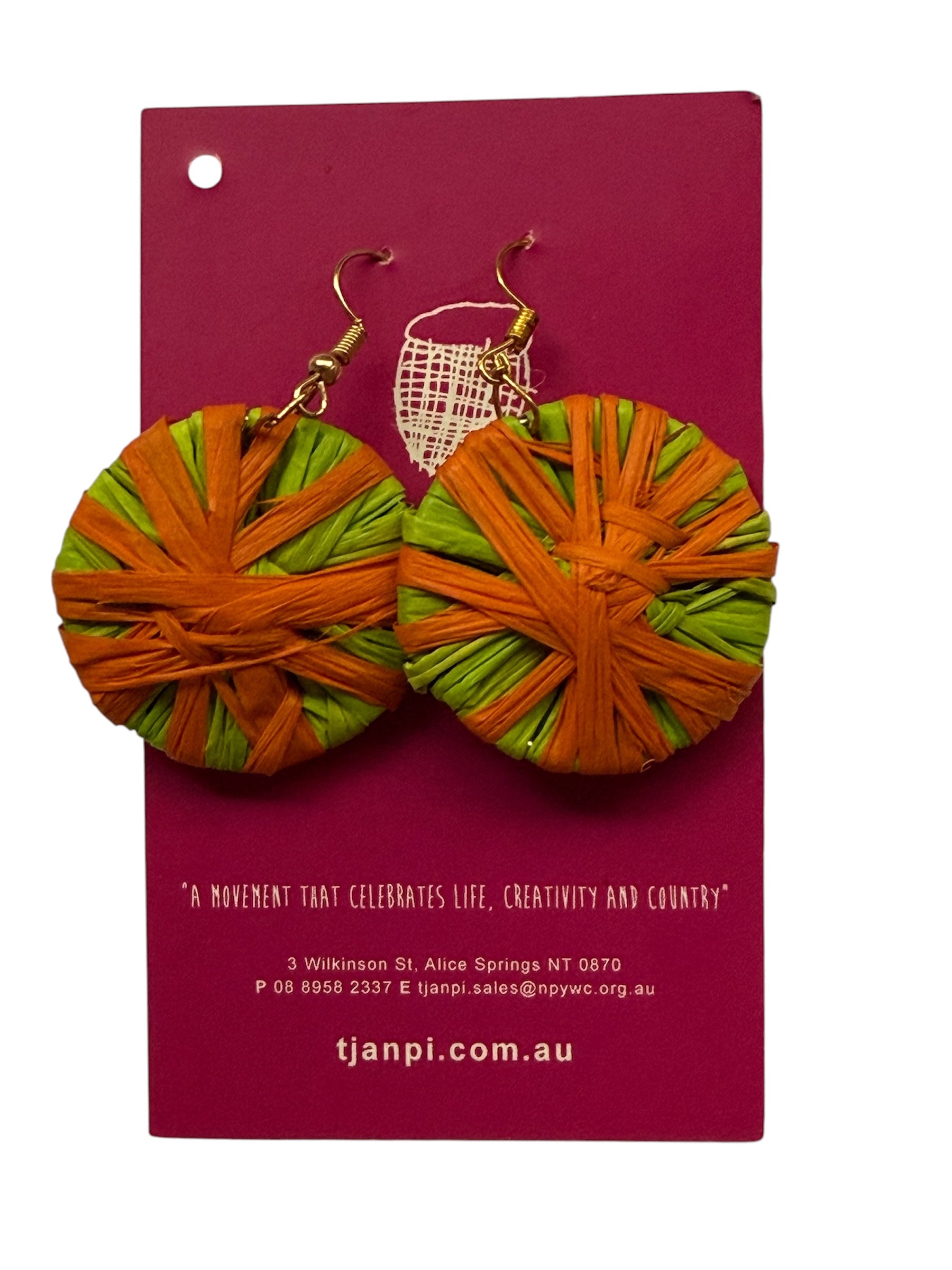 Raffia Woven Disc Earrings - Eva Braeden
