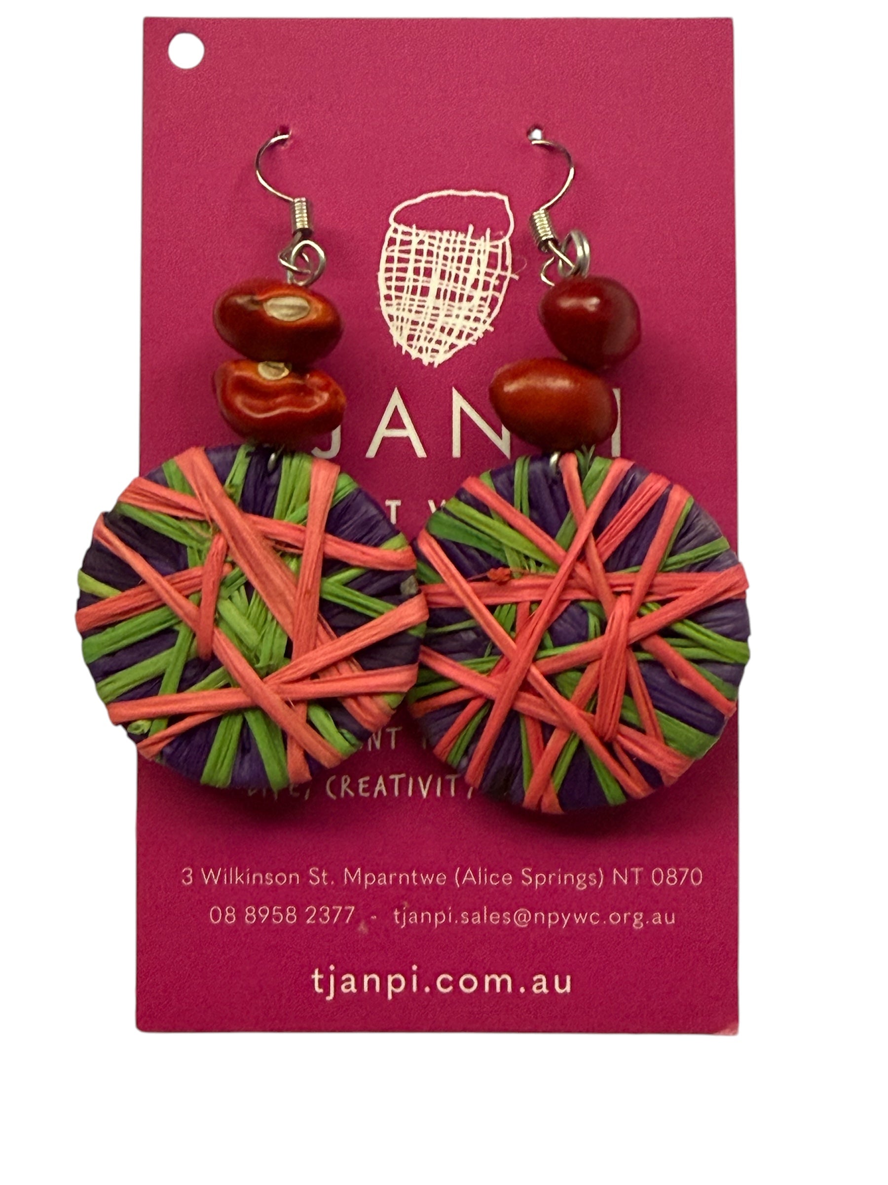 Raffia Woven Disc Earrings - Eva Braeden