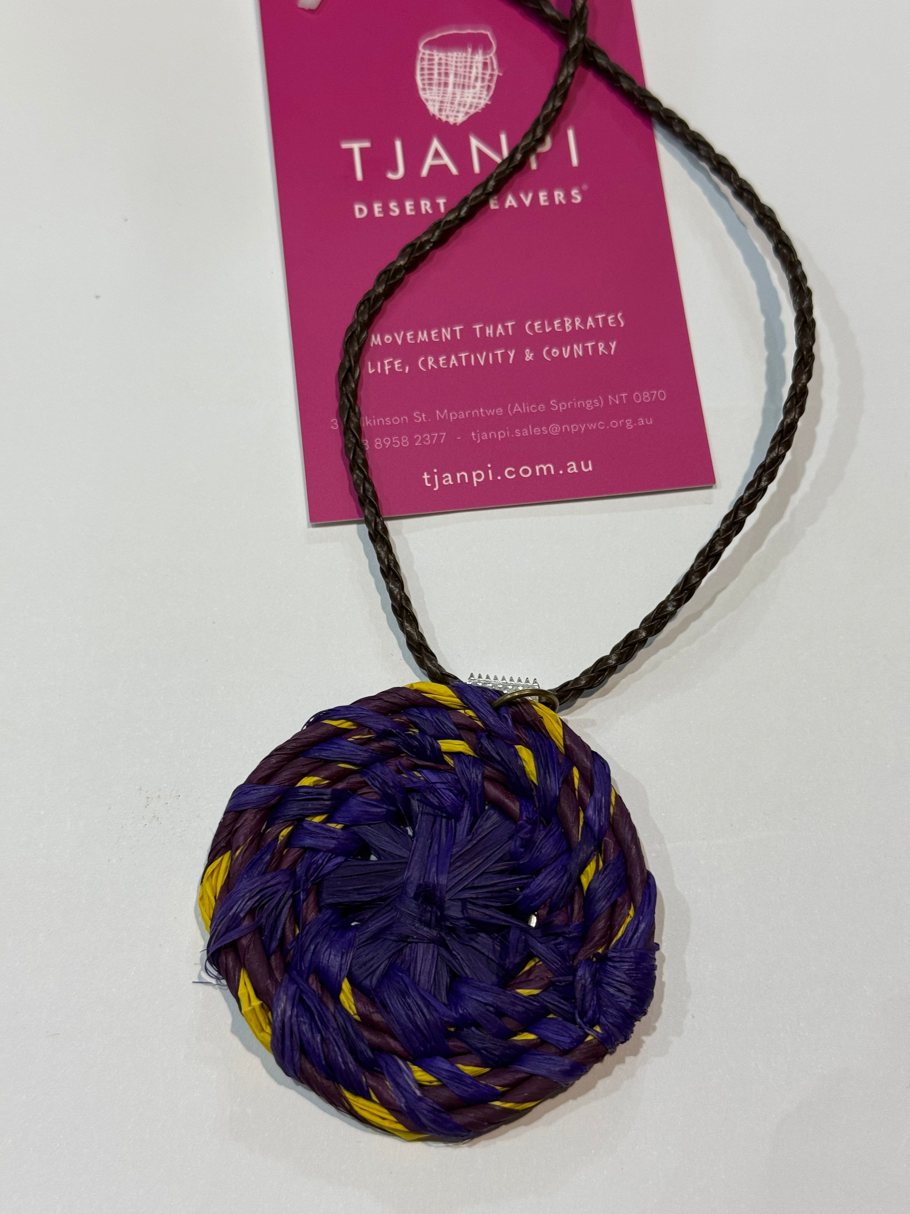 Raffia Woven Necklace - Eva Braeden (purple)