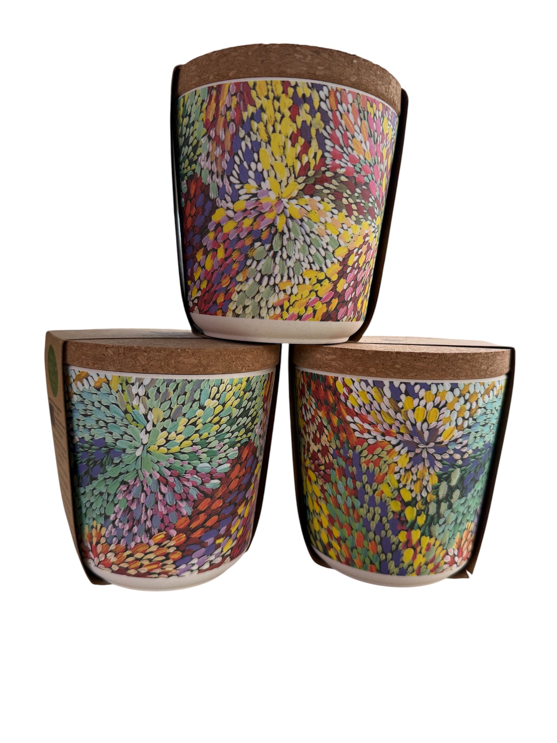 Bamboo Food Canisters - 3 Small - Janelle Stockman Napaltjarri