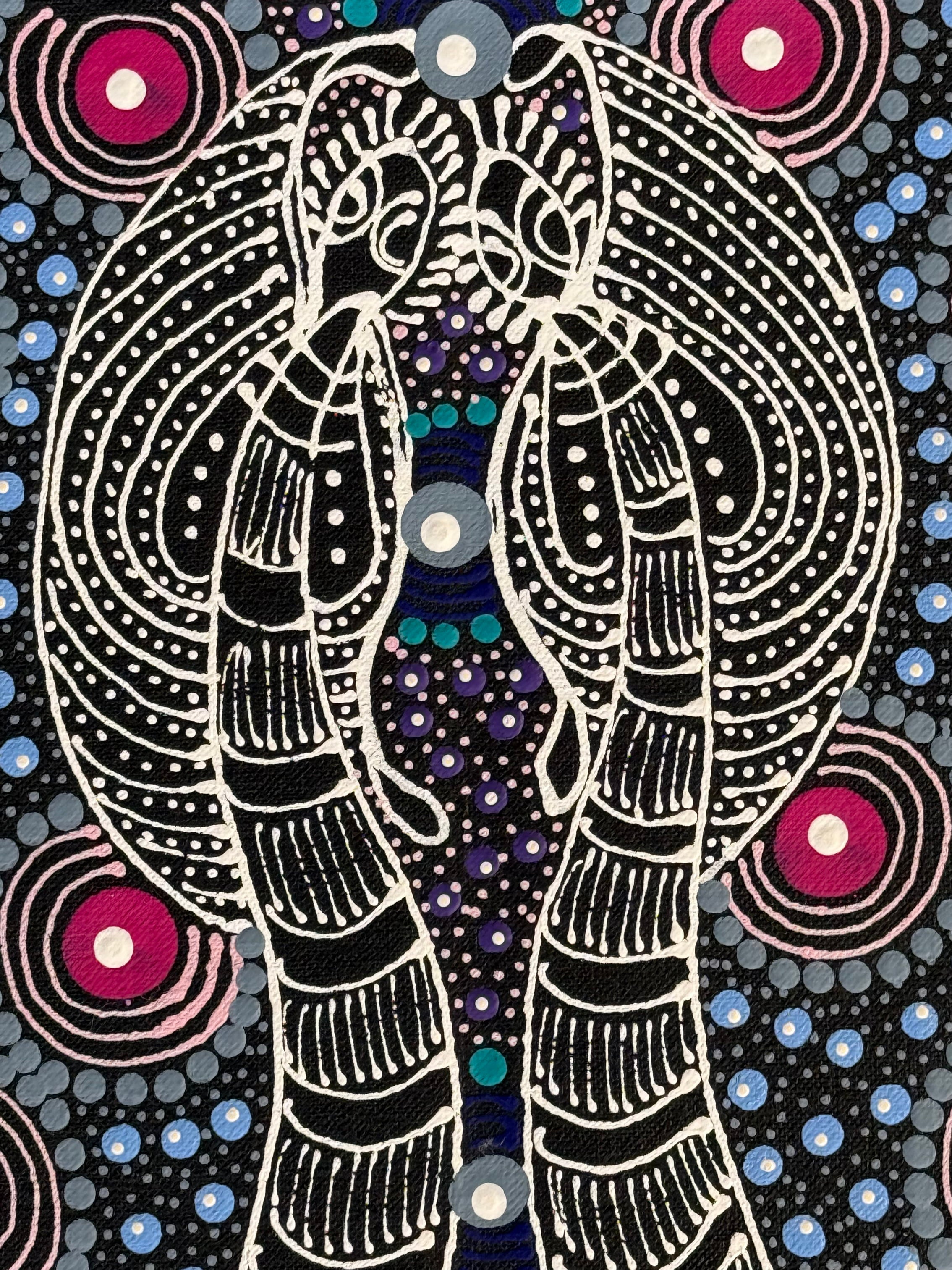 Colleen Wallace - Dreamtime  Sisters - 30x30cm .176