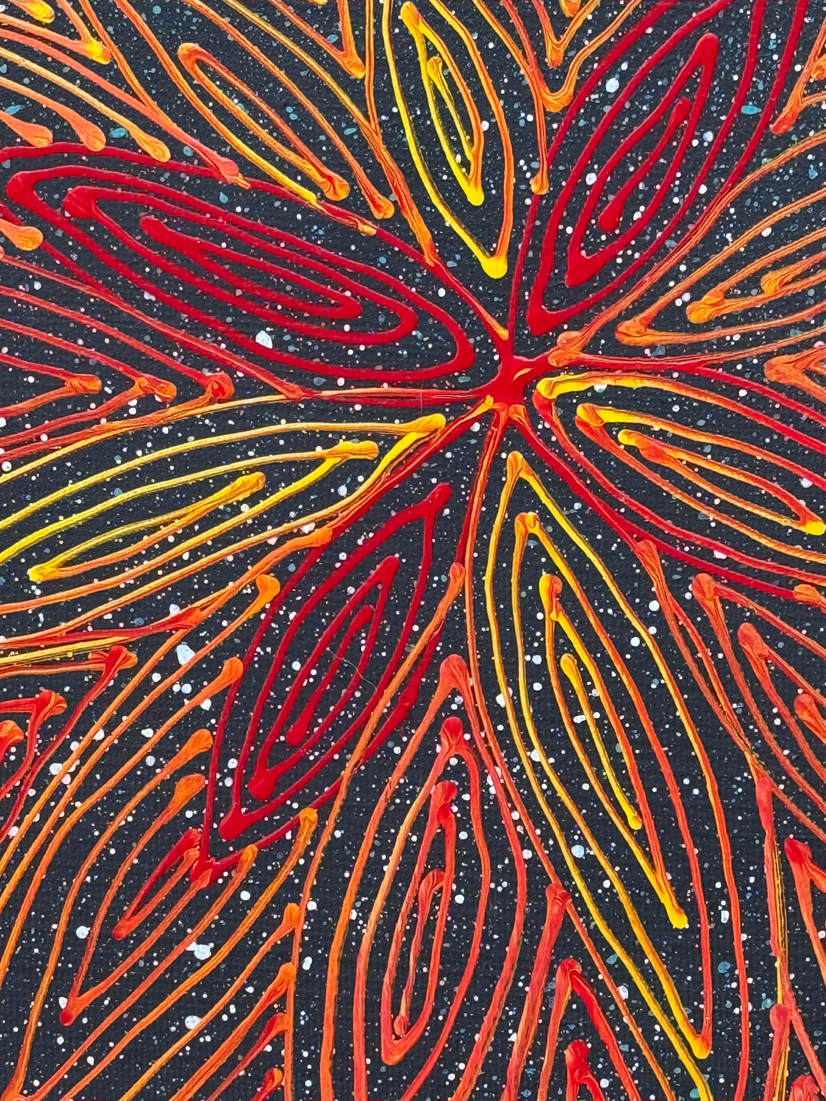 Reanna Nampijinpa Brown - Pamapardu Jukurrpa (Flying Ant Dreaming) - Stretched
