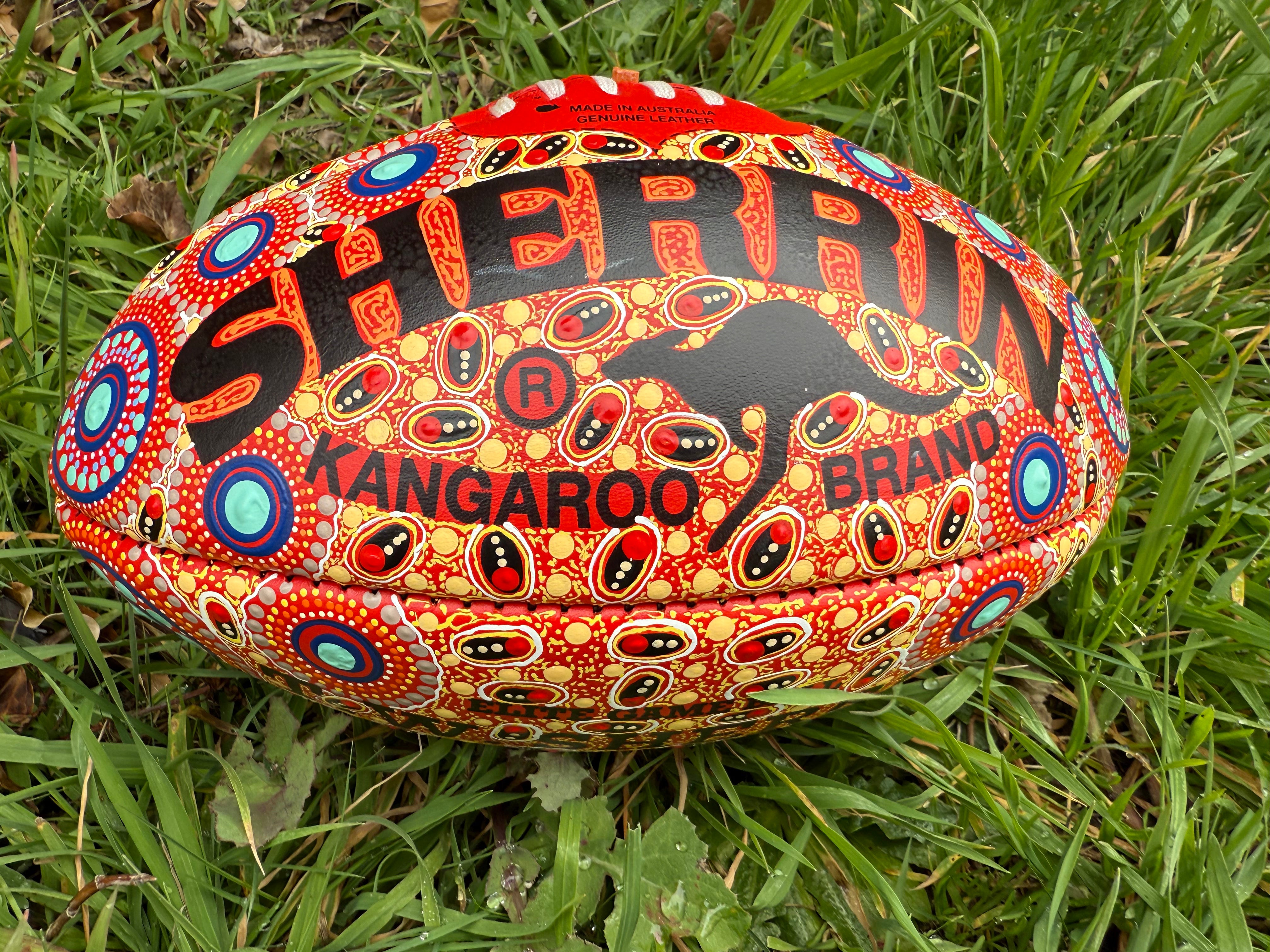 Hand Painted Sherrin Football - Margaret Bloomfield