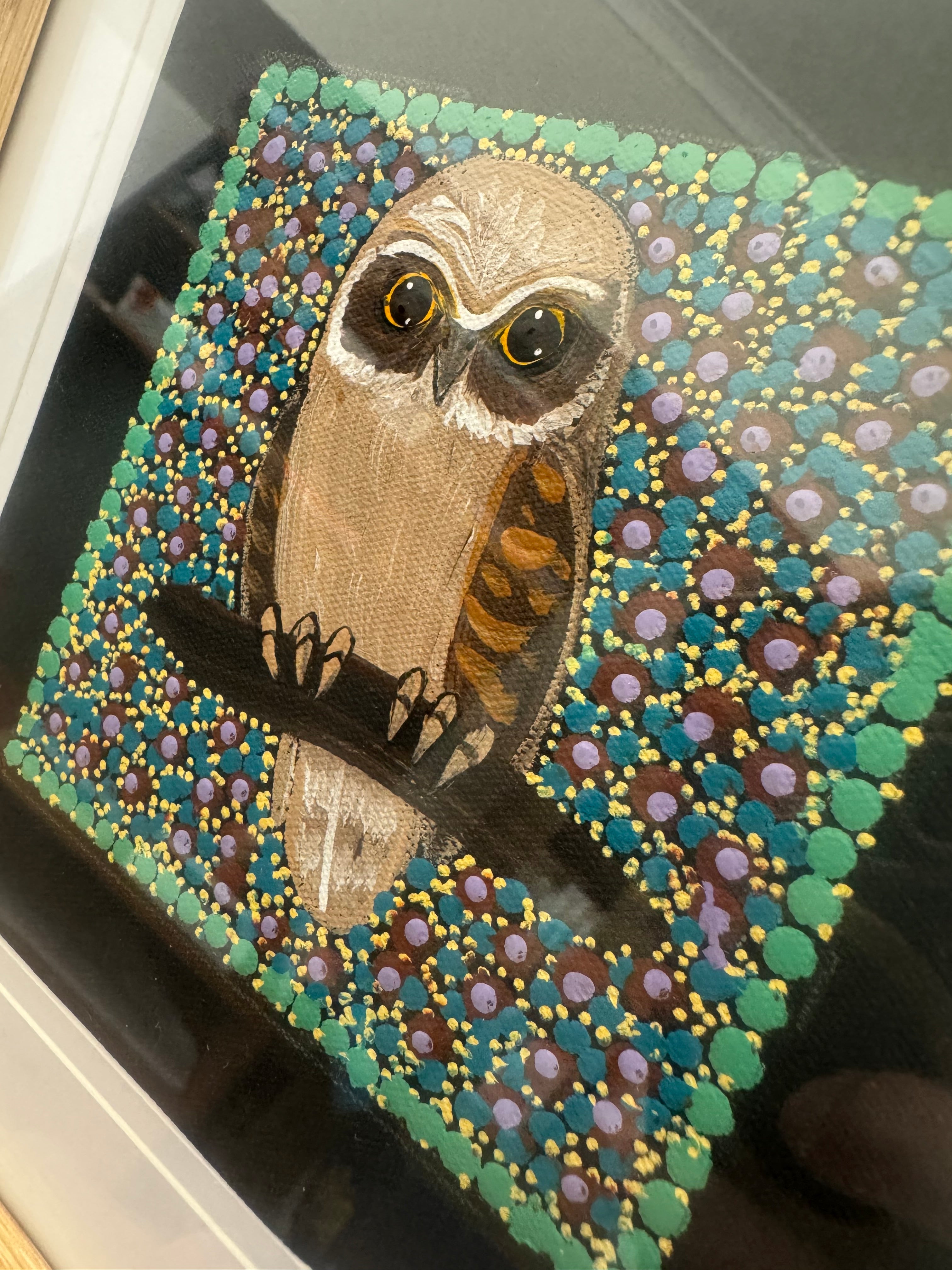 Kathleen Buzzacott - Boobook Owl - Small, Framed .010