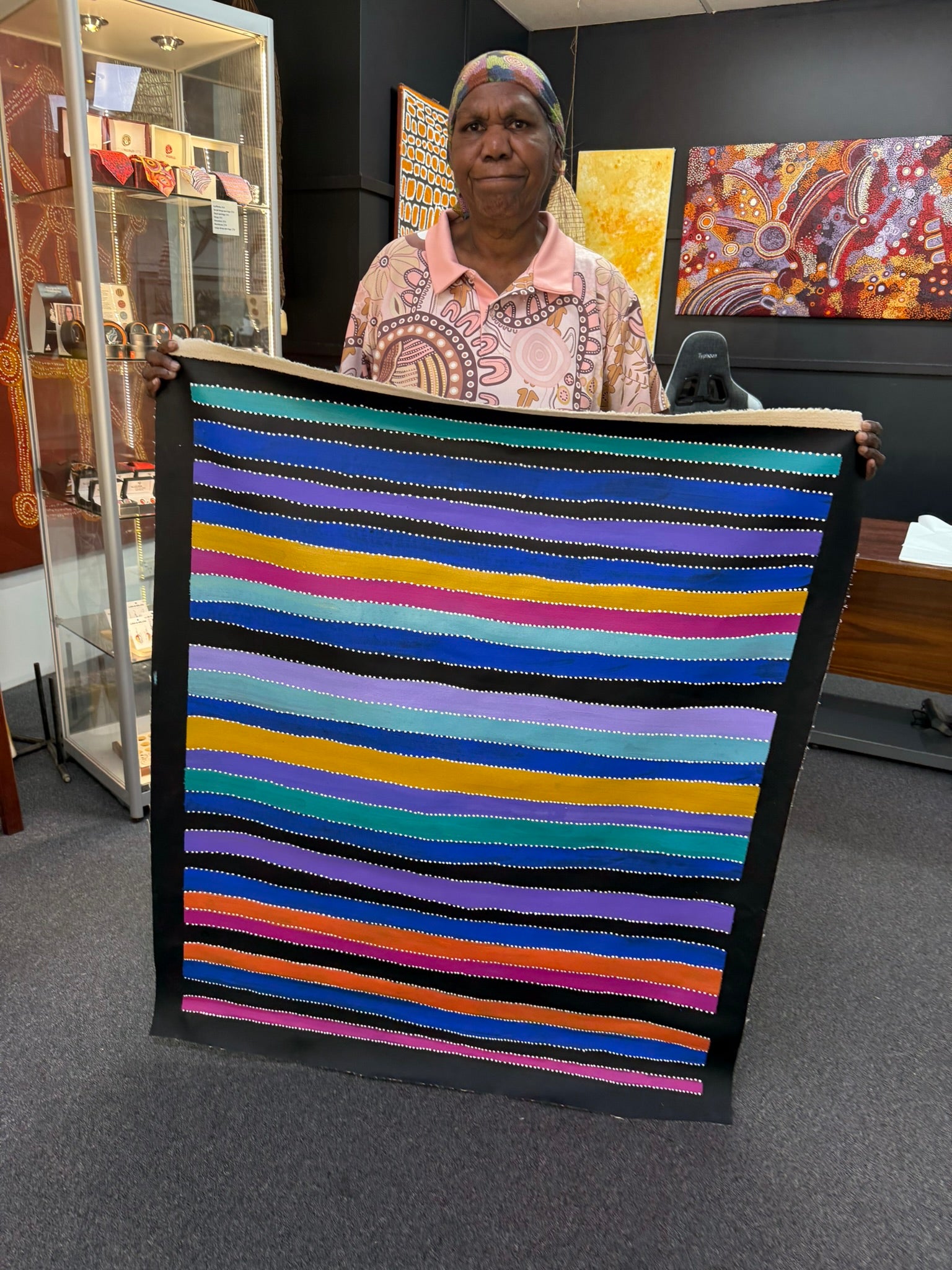 Jacinta Numina - My Country Atnangkerre, Emu Dreaming (Ankerre), Body Painting (Awelye) .55-17