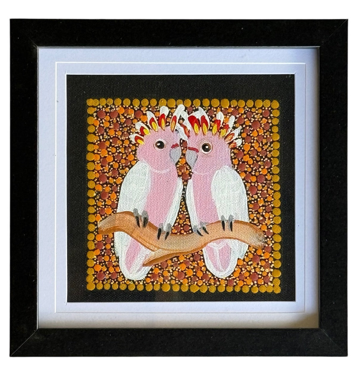 Kathleen Buzzacott - Major Mitchell's Cockatoos - Small, Framed .506