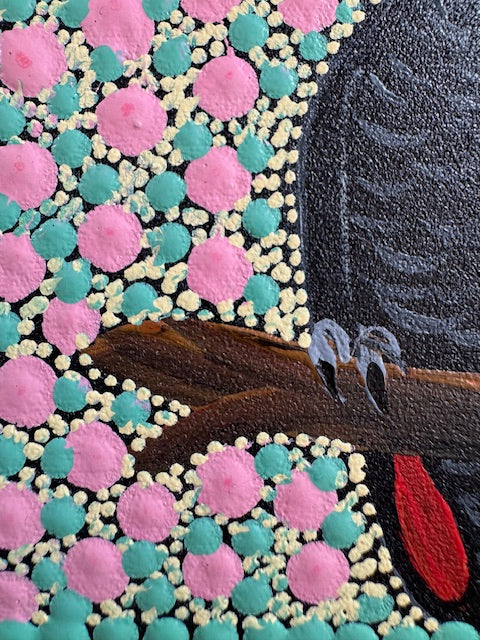 Kathleen Buzzacott - Male Redtail Black Cockatoo - Small, Framed .320