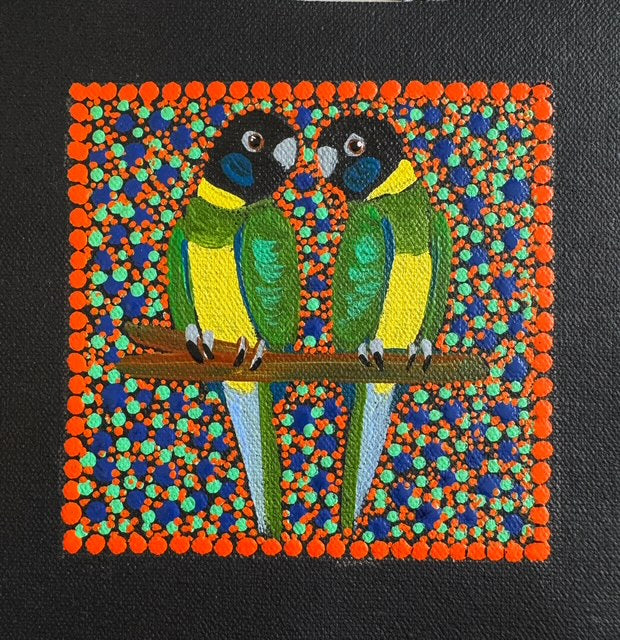 Kathleen Buzzacott - Ringneck Parrots - Small, Framed .300