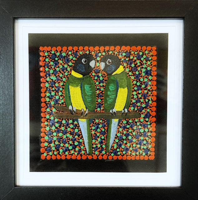 Kathleen Buzzacott - Ringneck Parrots - Small, Framed .300